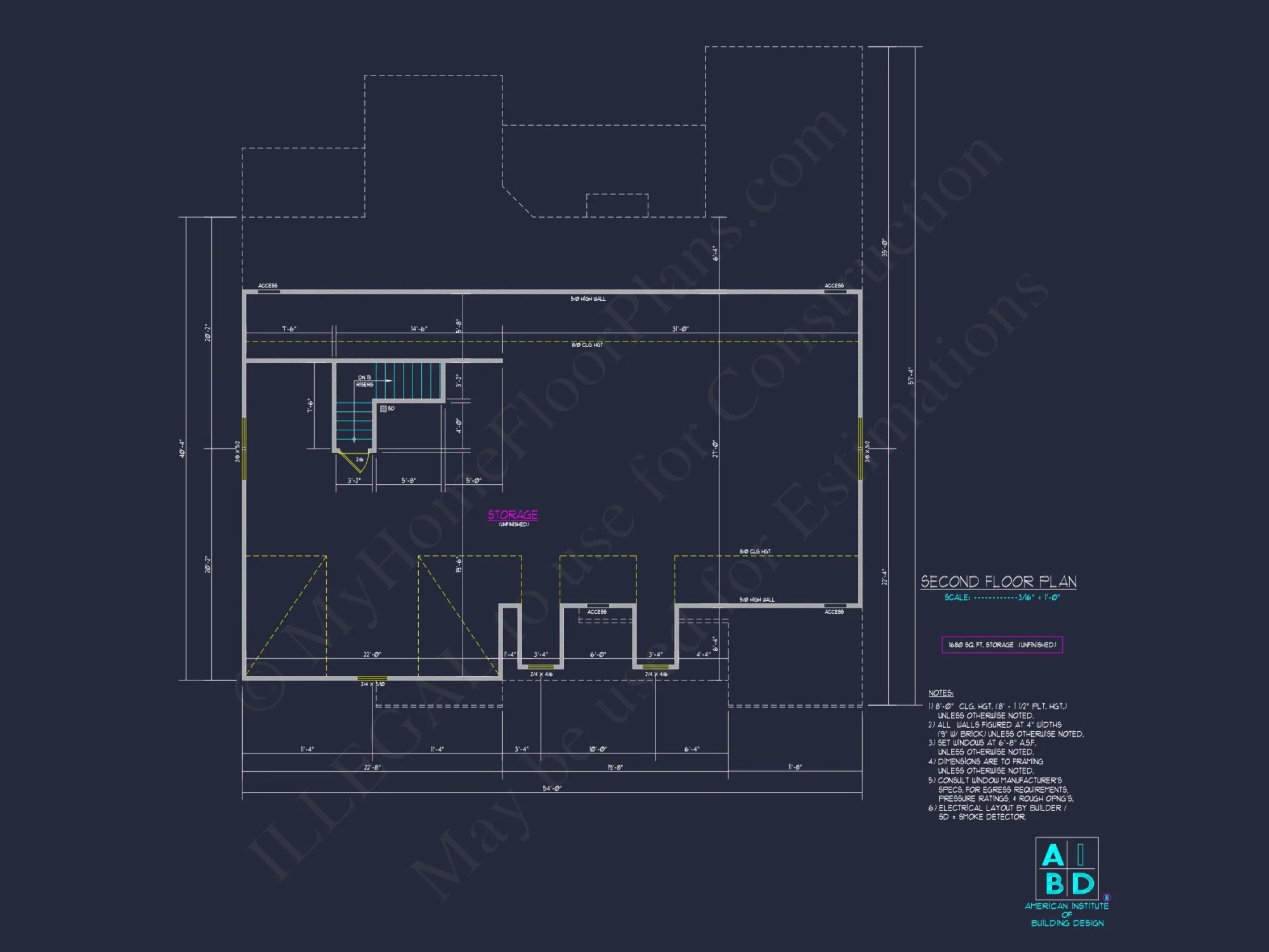 Modern Craftsman house Plan: CAD Floor Plan with 3 Bedrooms