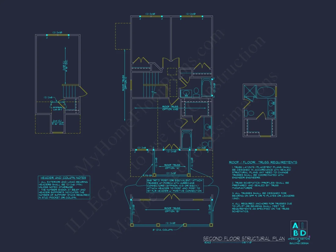 Elegant 2-Story house Plan with 3 Bedrooms and CAD Designs