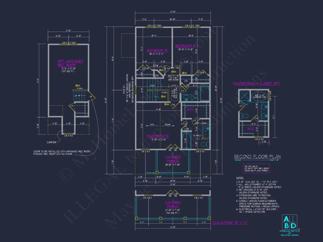 Elegant 2-Story house Plan with 3 Bedrooms and CAD Designs