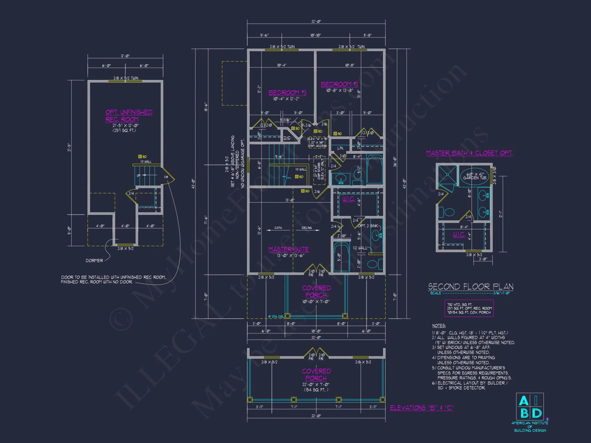 Elegant 2-Story house Plan with 3 Bedrooms and CAD Designs