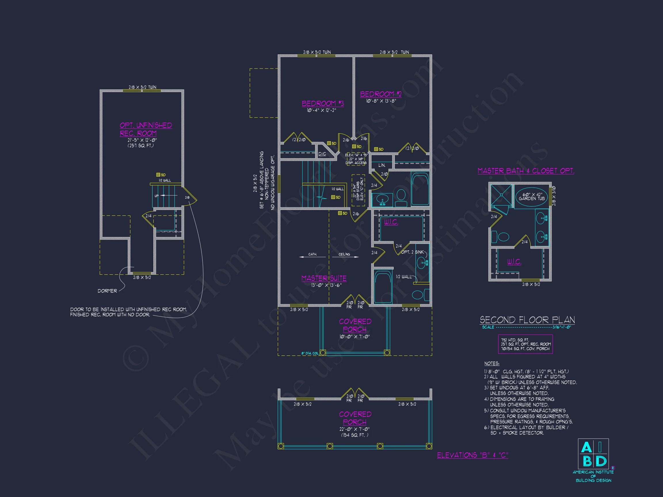 Elegant 2-Story house Plan with 3 Bedrooms and CAD Designs