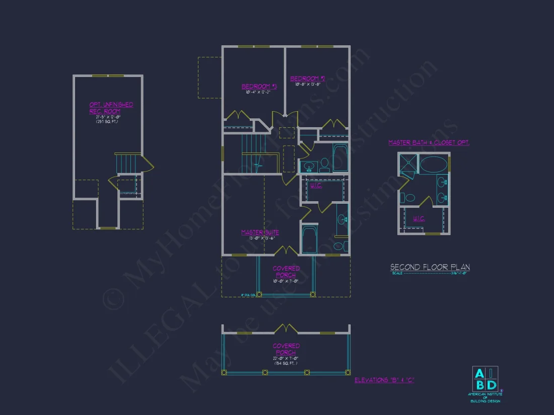 Elegant 2-Story house Plan with 3 Bedrooms and CAD Designs