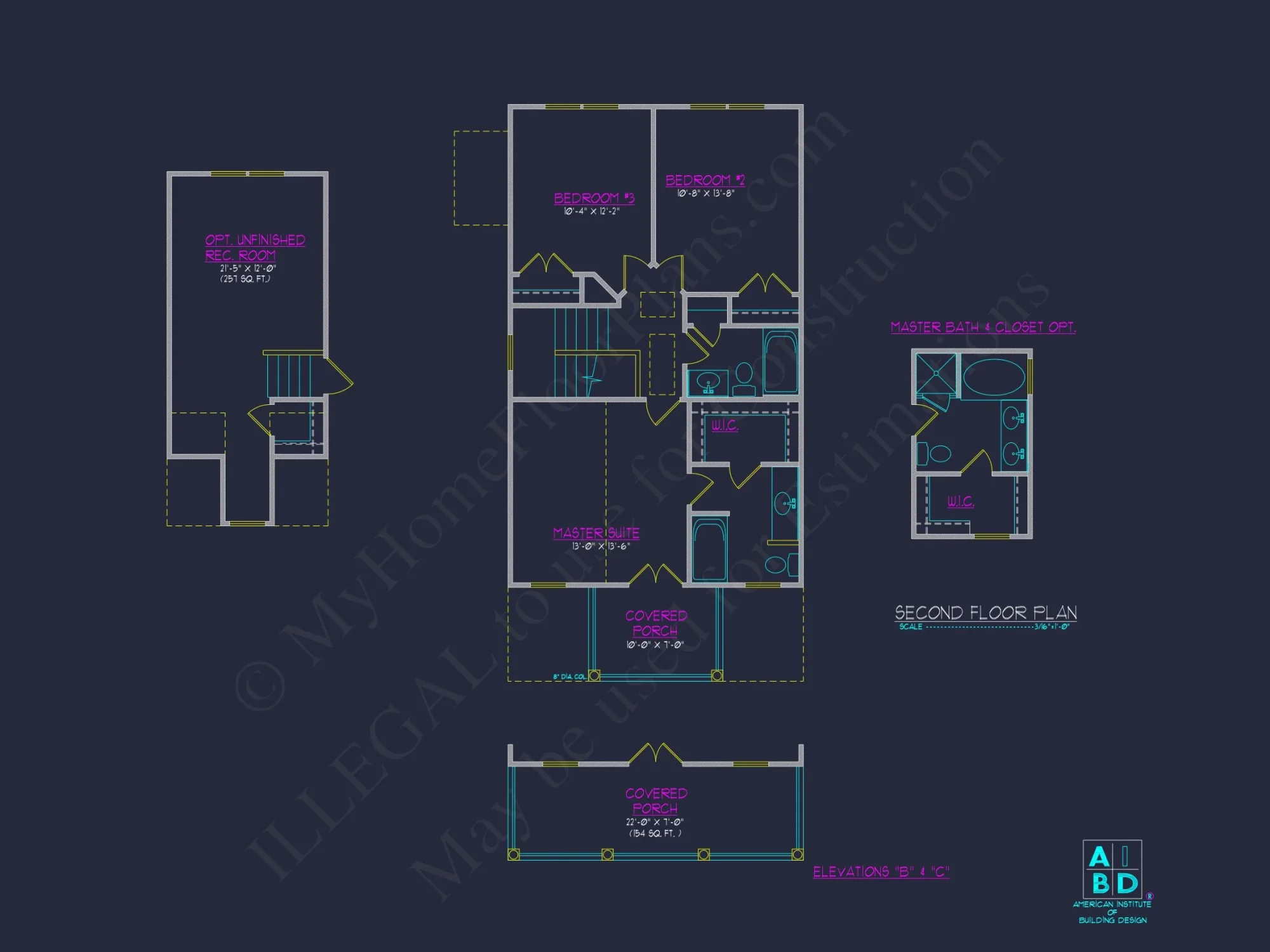 Elegant 2-Story house Plan with 3 Bedrooms and CAD Designs