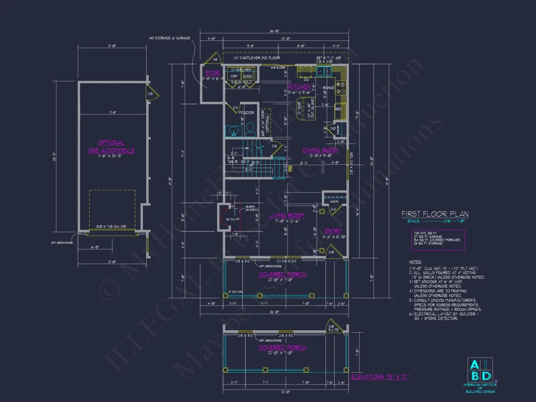 Elegant 2-Story house Plan with 3 Bedrooms and CAD Designs