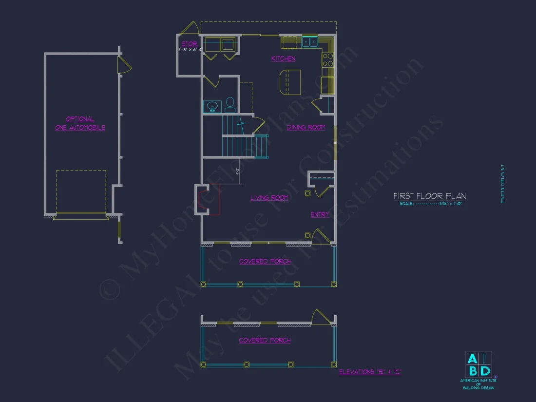 Elegant 2-Story house Plan with 3 Bedrooms and CAD Designs
