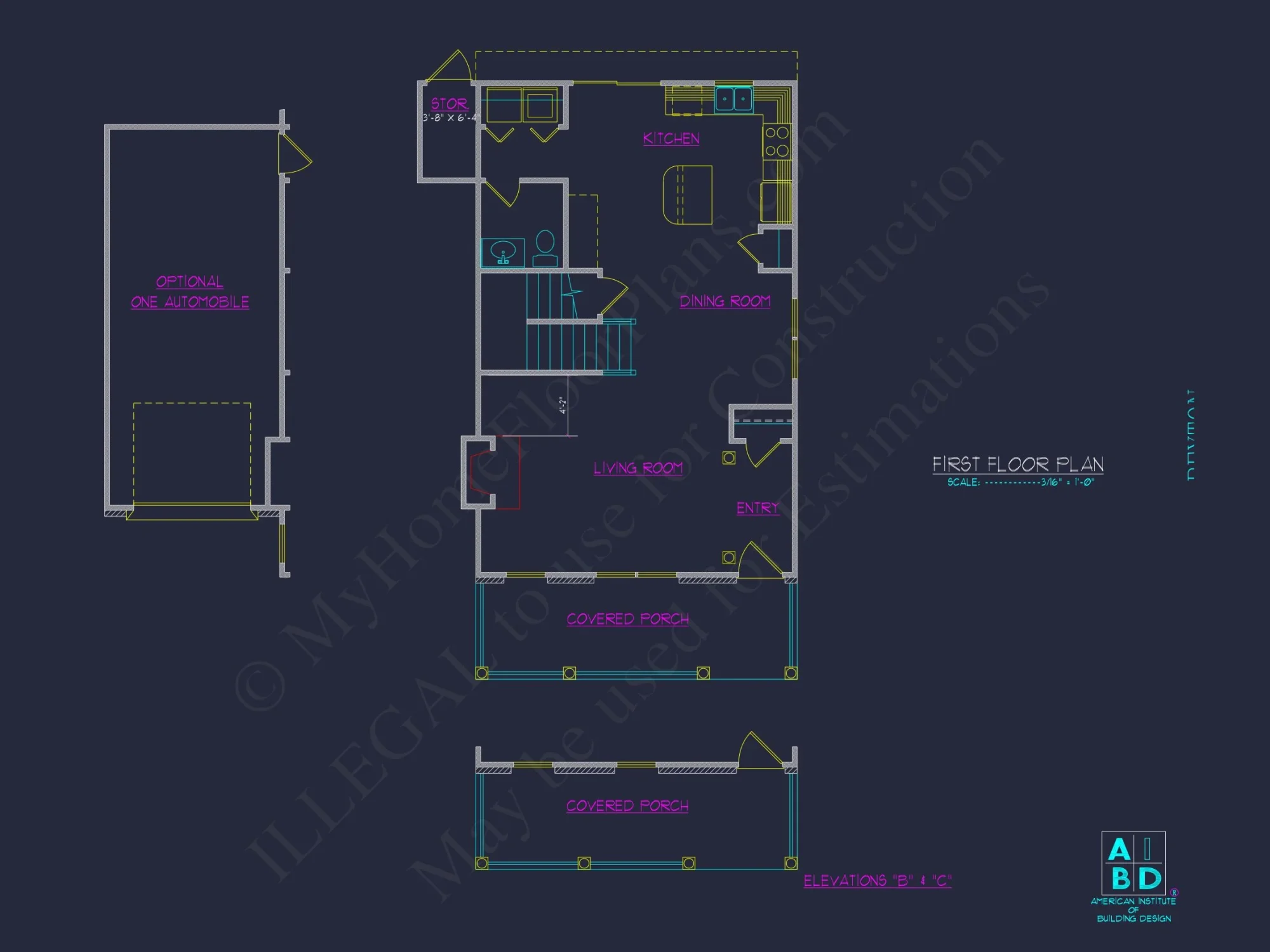 Elegant 2-Story house Plan with 3 Bedrooms and CAD Designs