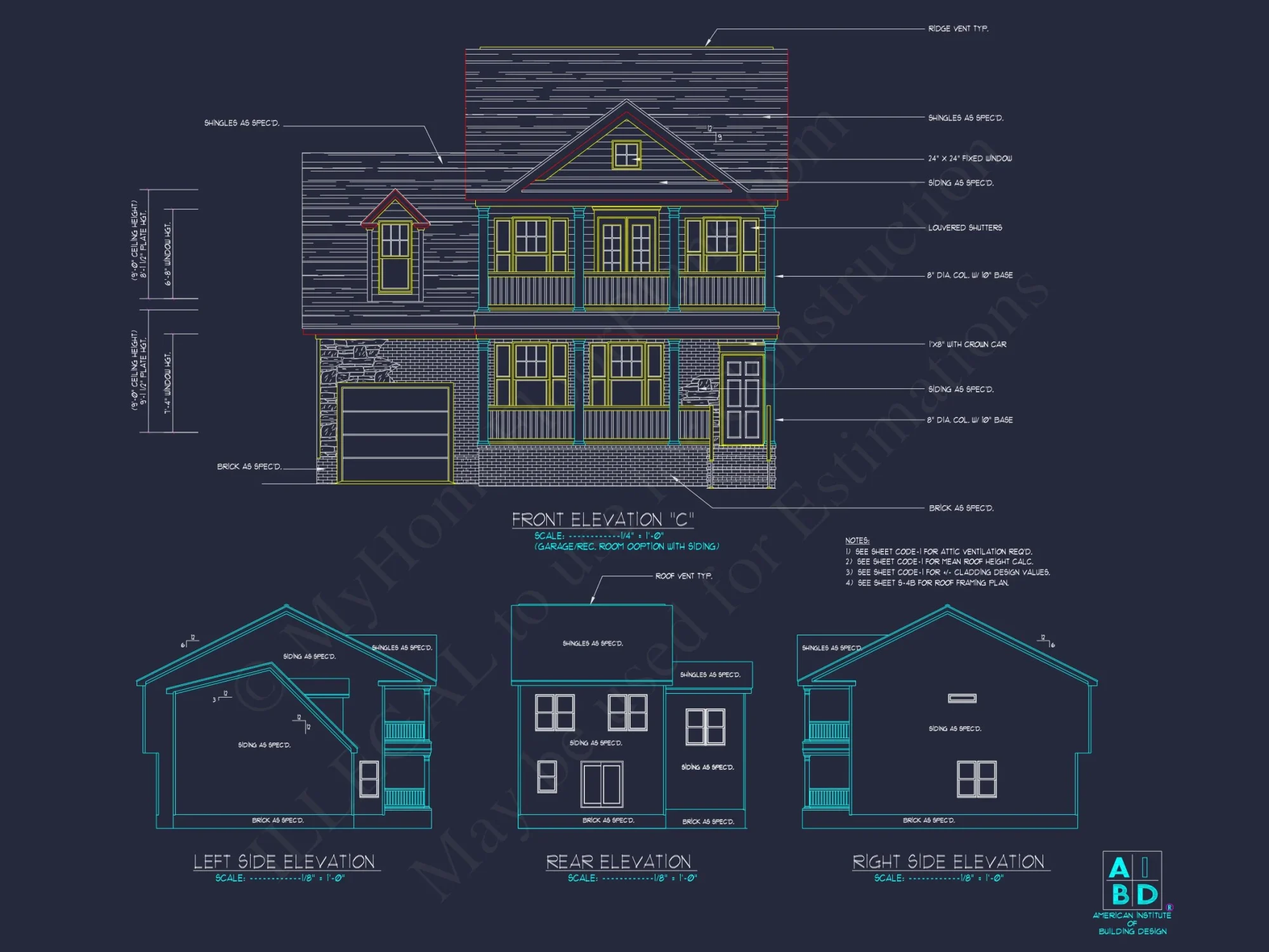 Elegant 2-Story house Plan with 3 Bedrooms and CAD Designs