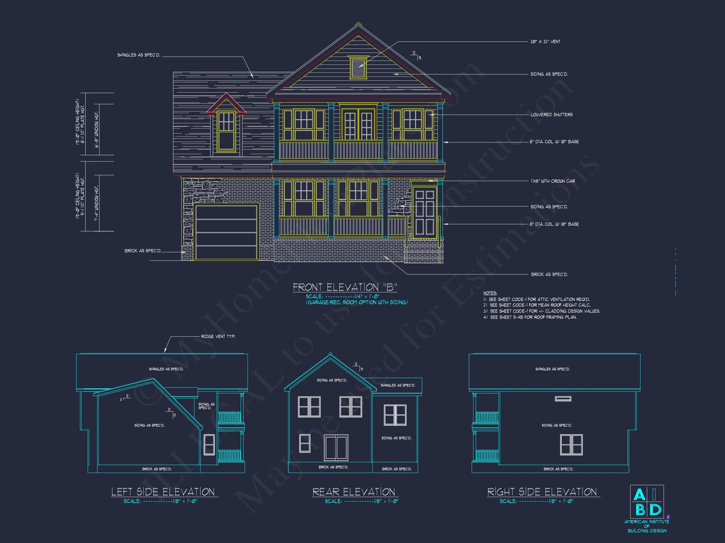 Elegant 2-Story house Plan with 3 Bedrooms and CAD Designs