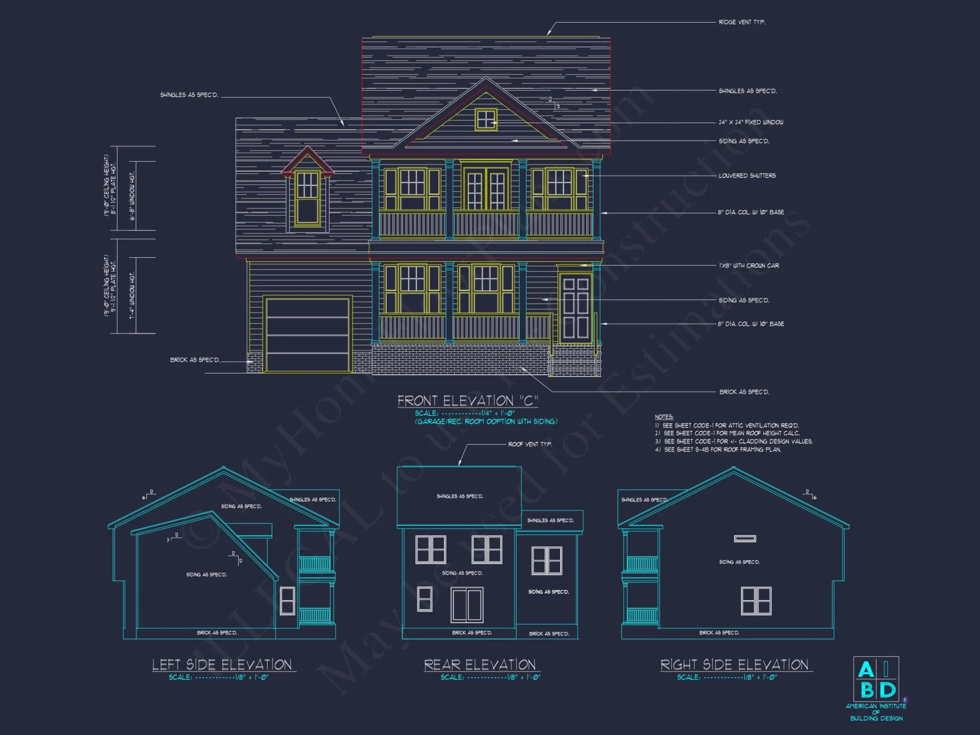 Elegant 2-Story house Plan with 3 Bedrooms and CAD Designs