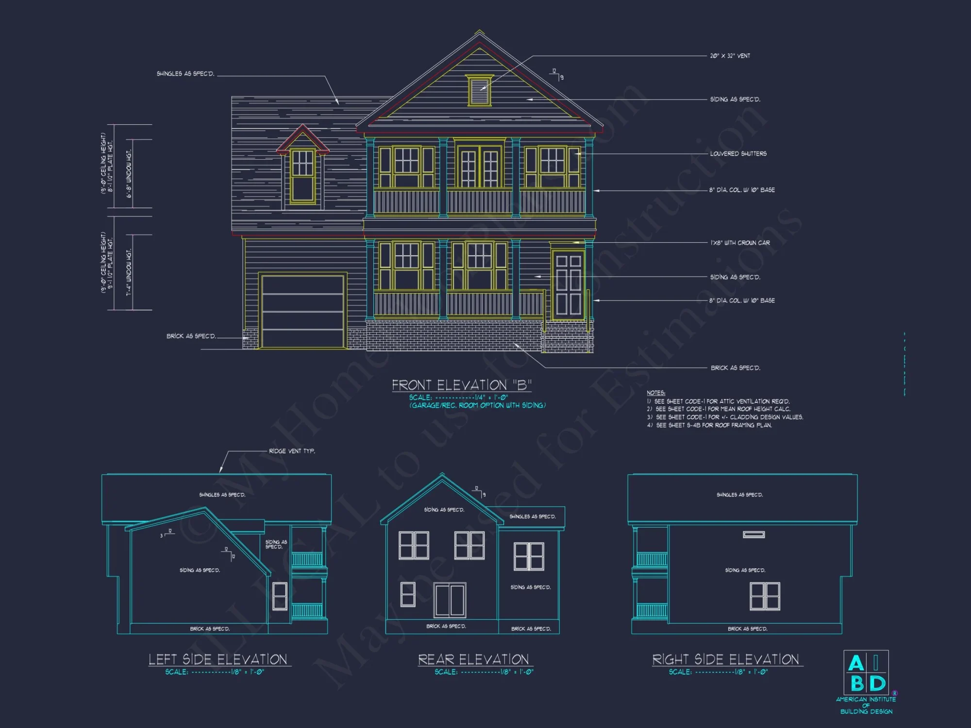 Elegant 2-Story house Plan with 3 Bedrooms and CAD Designs
