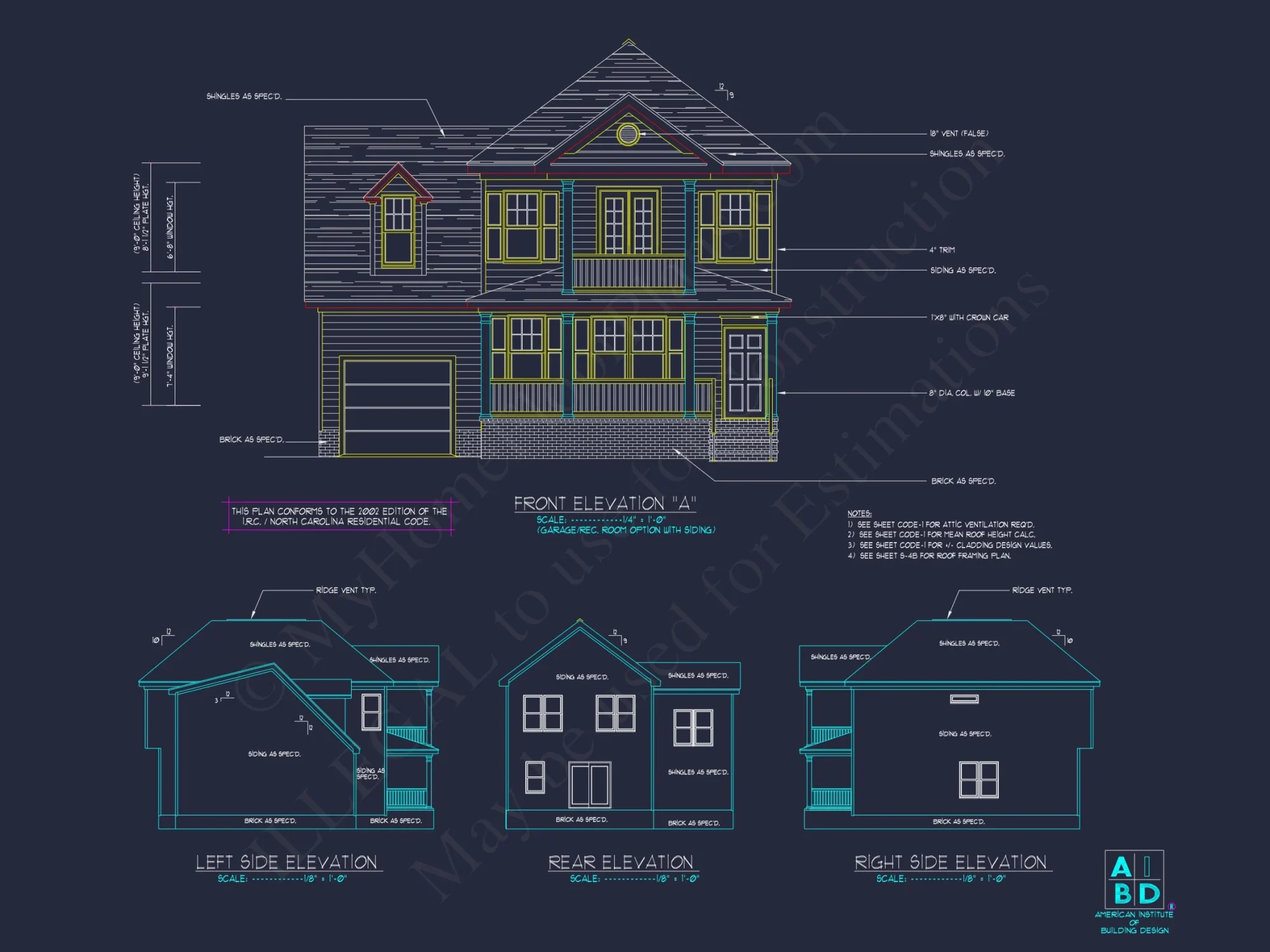 Elegant 2-Story house Plan with 3 Bedrooms and CAD Designs
