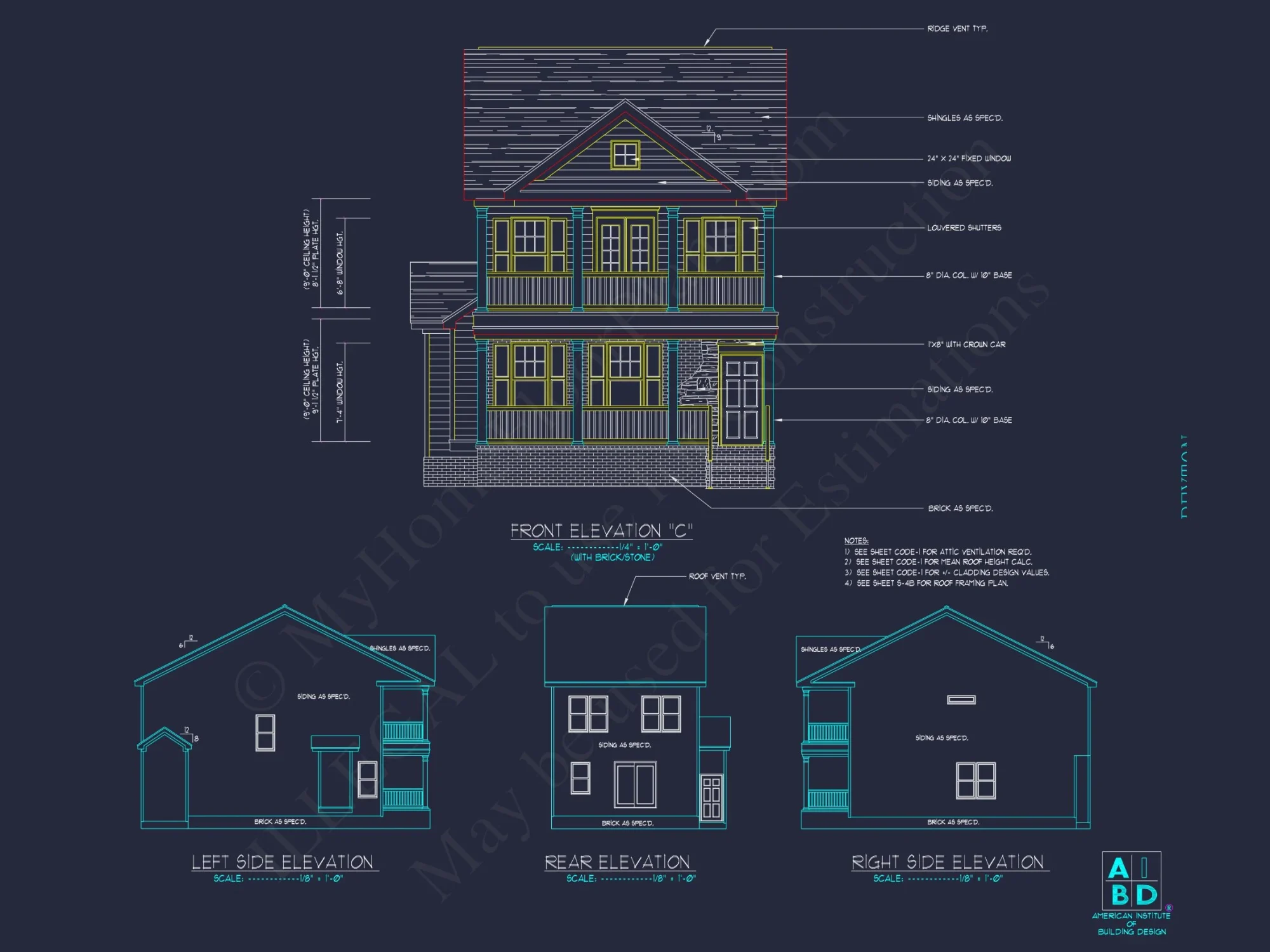 Elegant 2-Story house Plan with 3 Bedrooms and CAD Designs