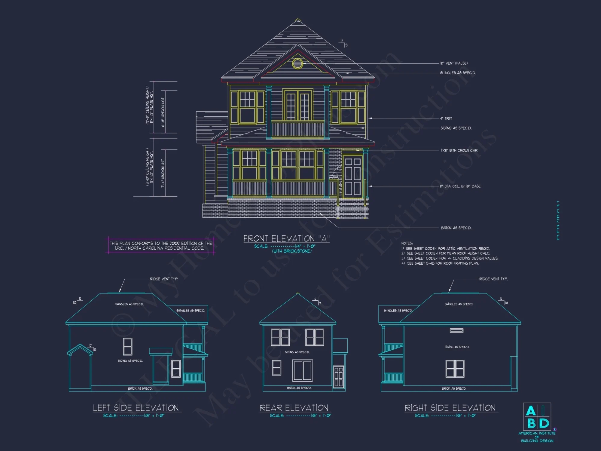 Elegant 2-Story house Plan with 3 Bedrooms and CAD Designs