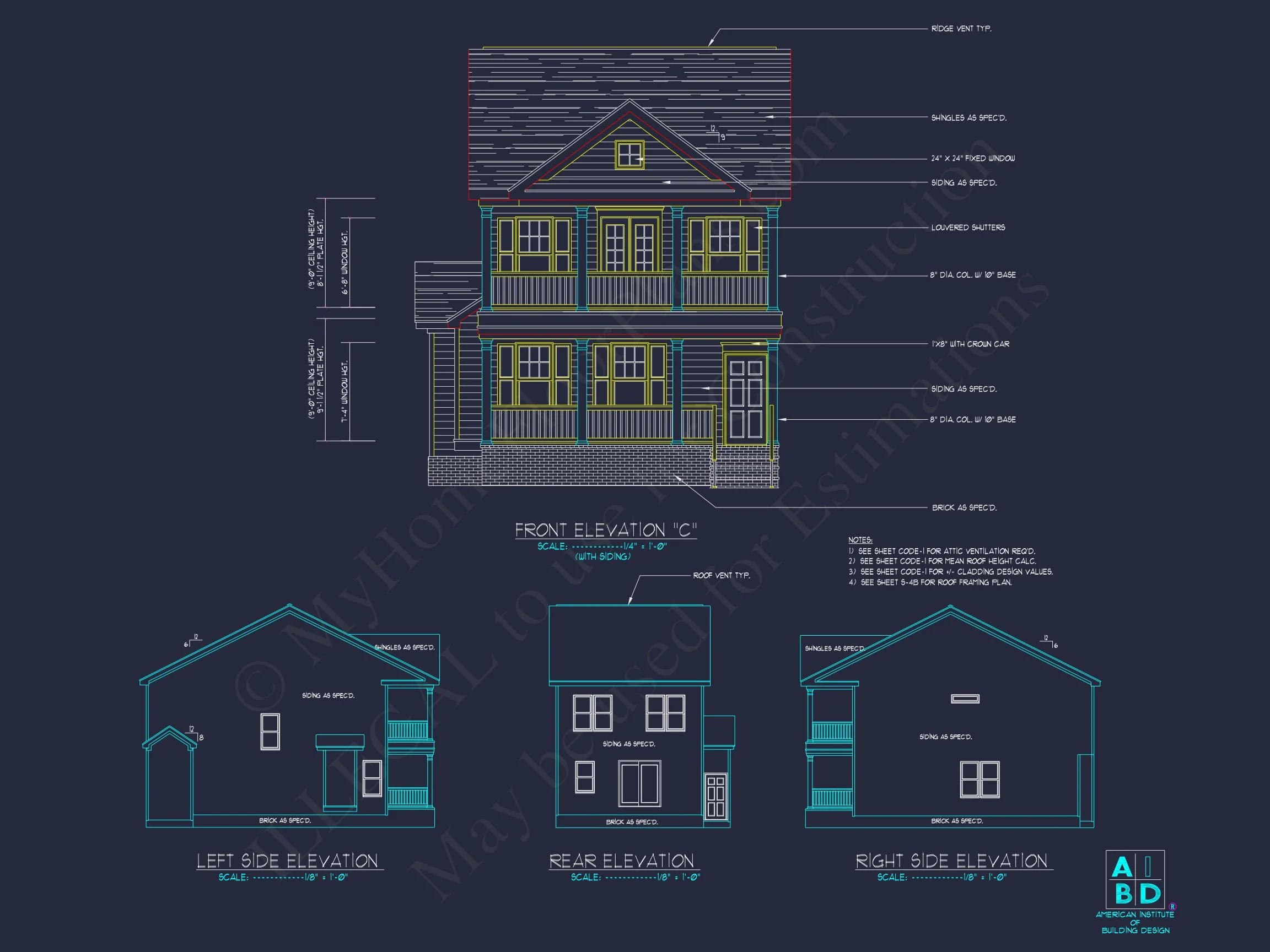 Elegant 2-Story house Plan with 3 Bedrooms and CAD Designs