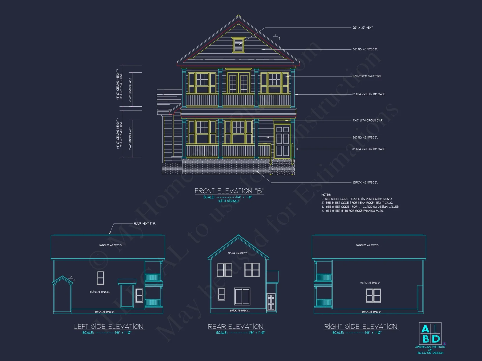 Elegant 2-Story house Plan with 3 Bedrooms and CAD Designs