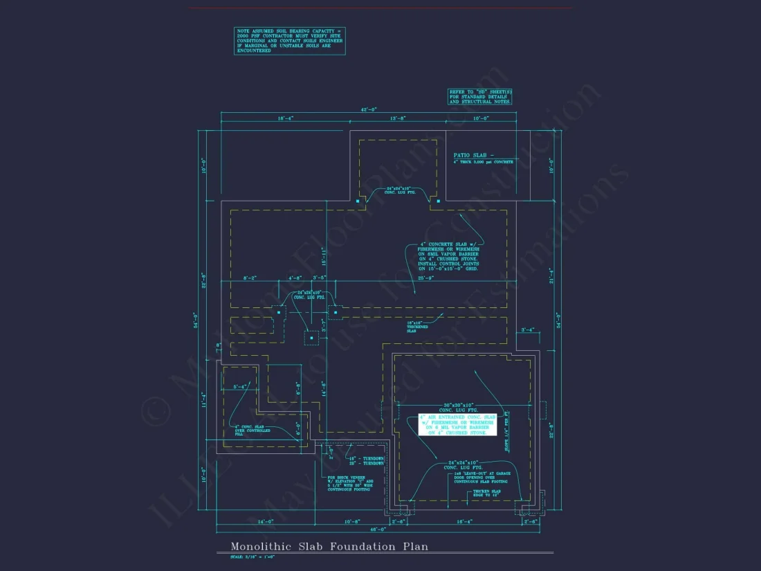 Modern Suburban house Plan: 4 Bedrooms, 2.5 Baths, CAD Designs
