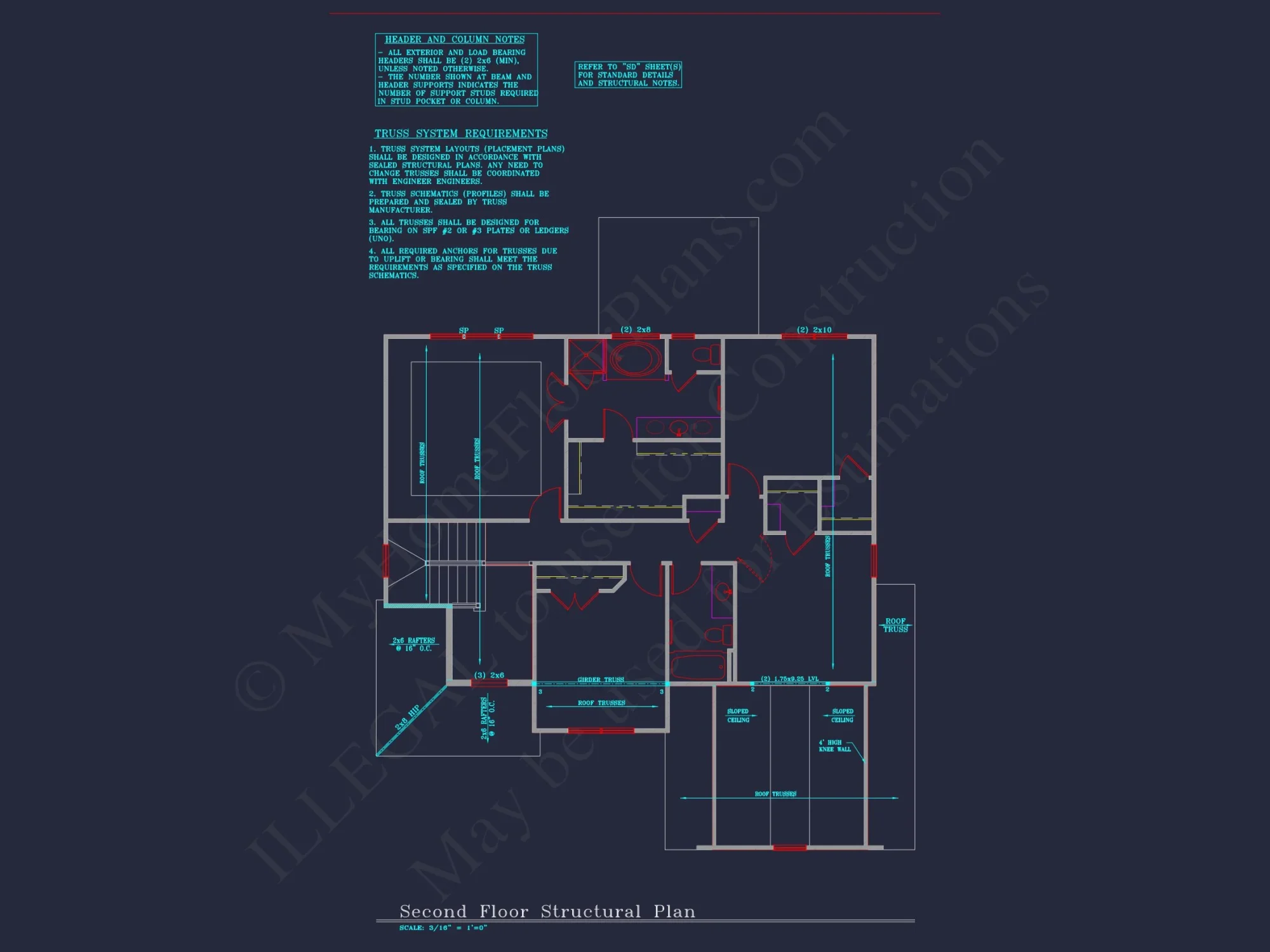 Modern Suburban house Plan: 4 Bedrooms, 2.5 Baths, CAD Designs