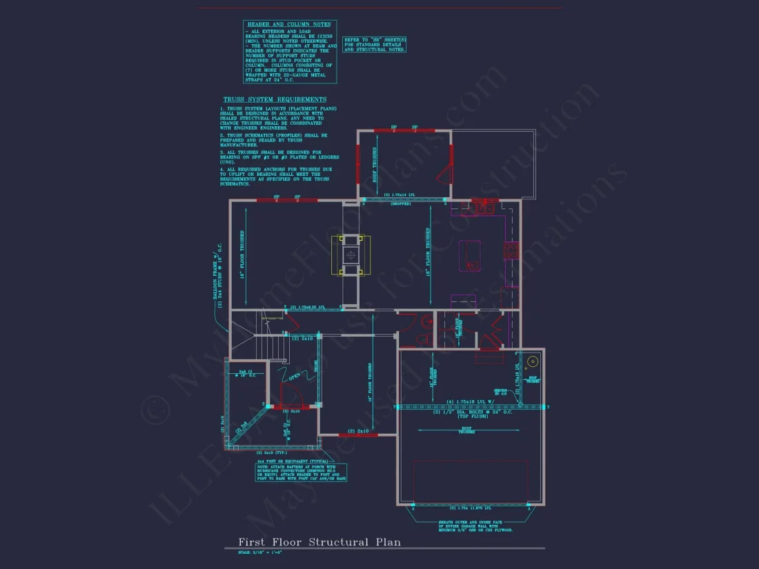 Modern Suburban house Plan: 4 Bedrooms, 2.5 Baths, CAD Designs