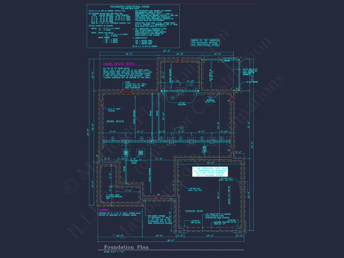 Modern Suburban house Plan: 4 Bedrooms, 2.5 Baths, CAD Designs