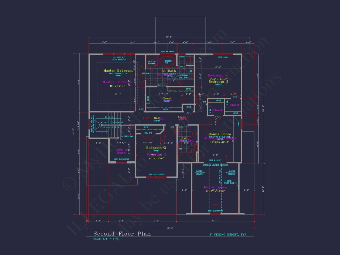 Modern Suburban house Plan: 4 Bedrooms, 2.5 Baths, CAD Designs