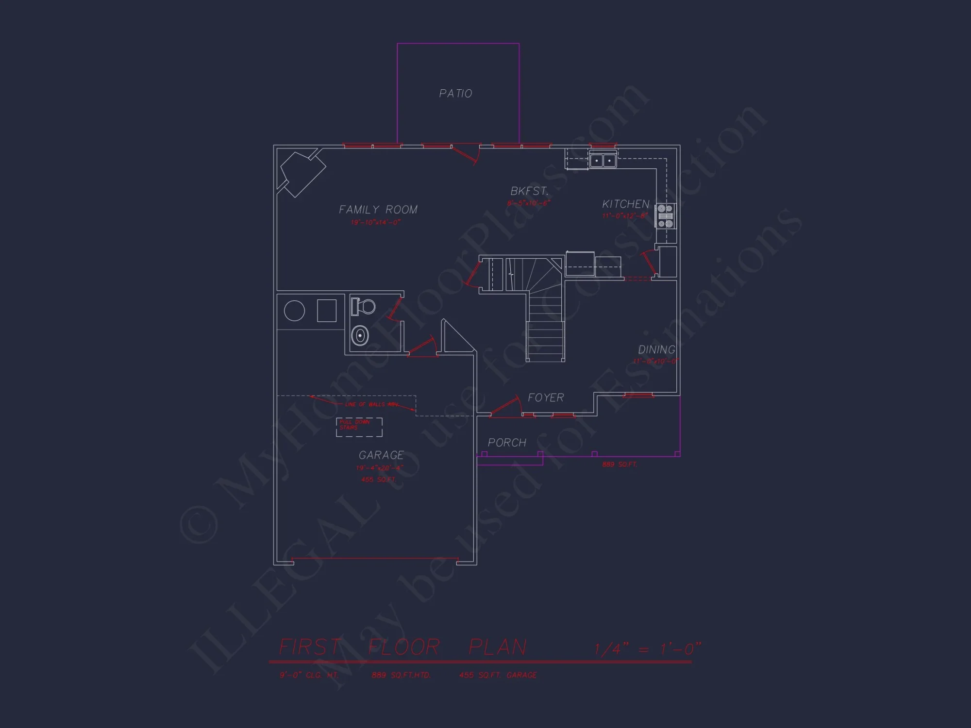 Craftsman house Design with 4 Beds, 2.5 Baths & Open Floor Plan
