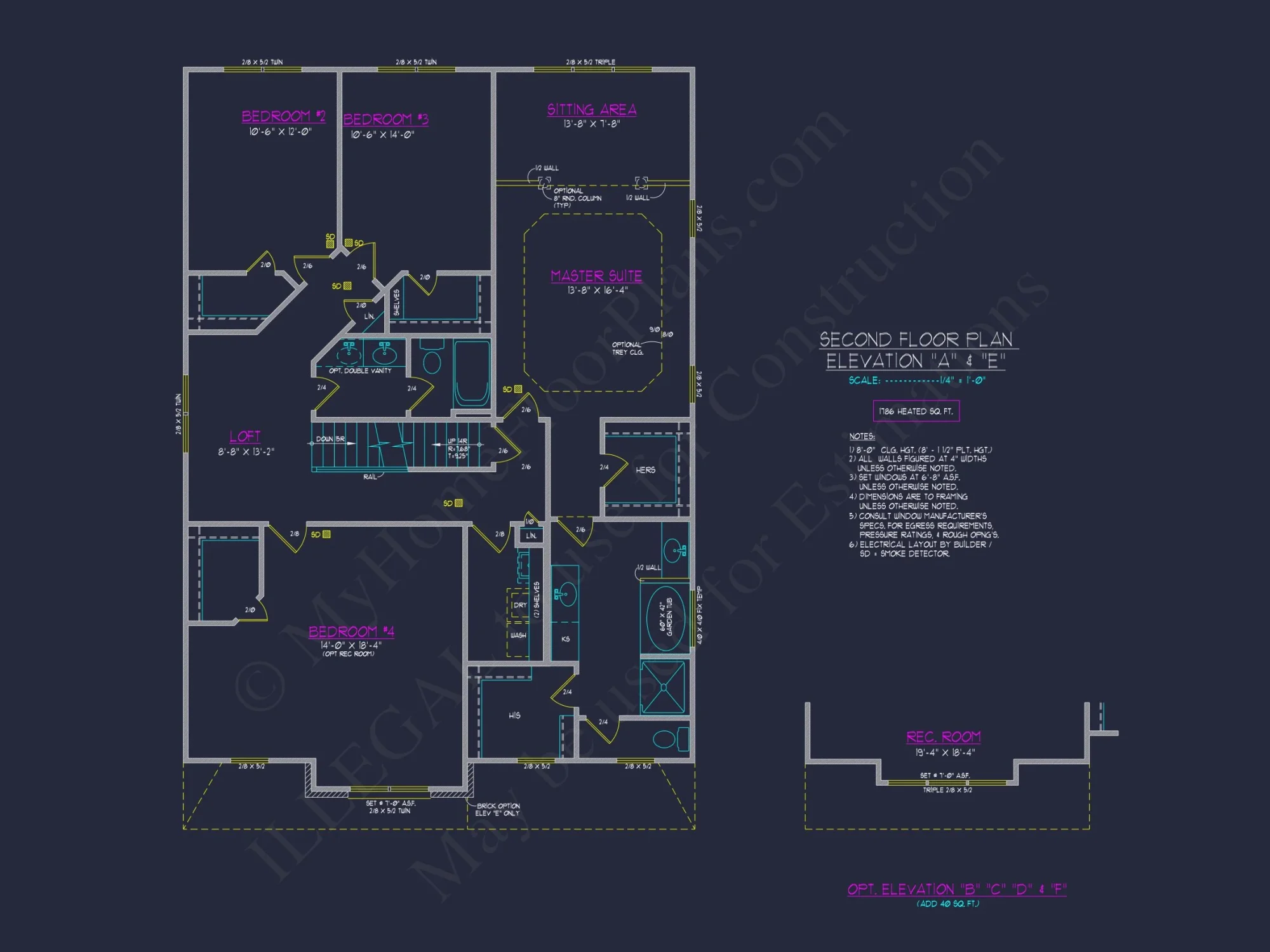 Craftsman house Plan with 4 Bedrooms and 2-Car Garage Designs
