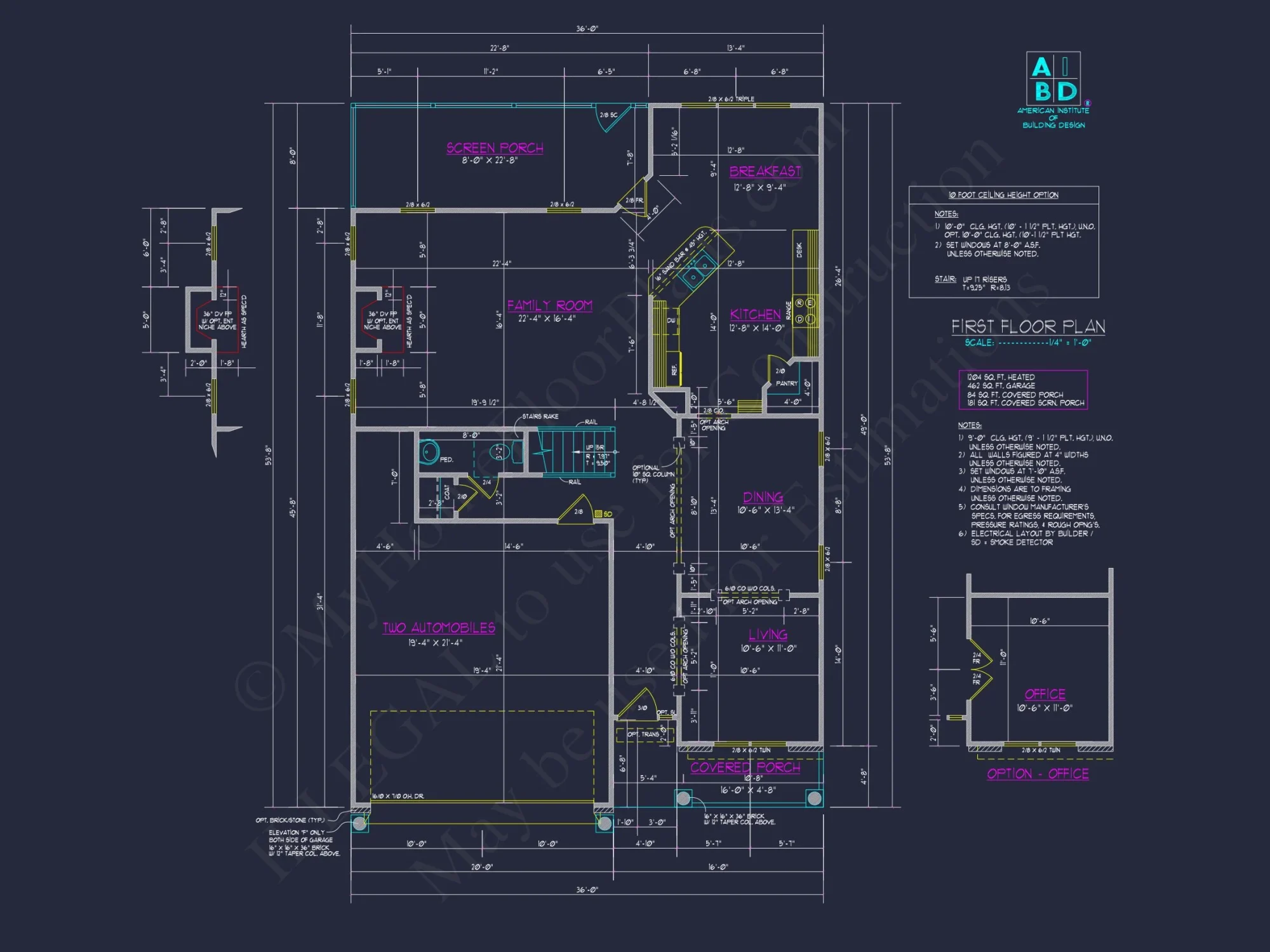 Craftsman house Plan with 4 Bedrooms and 2-Car Garage Designs
