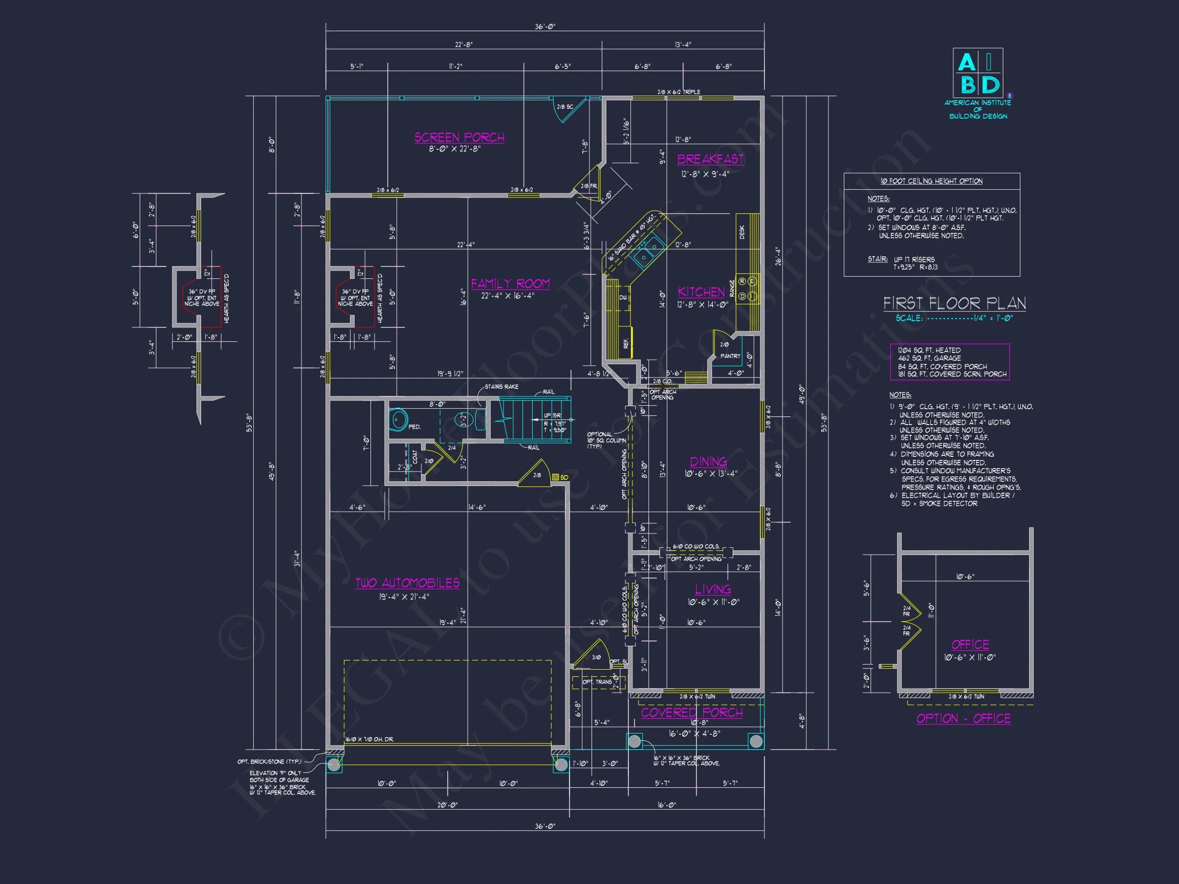 Craftsman house Plan with 4 Bedrooms and 2-Car Garage Designs