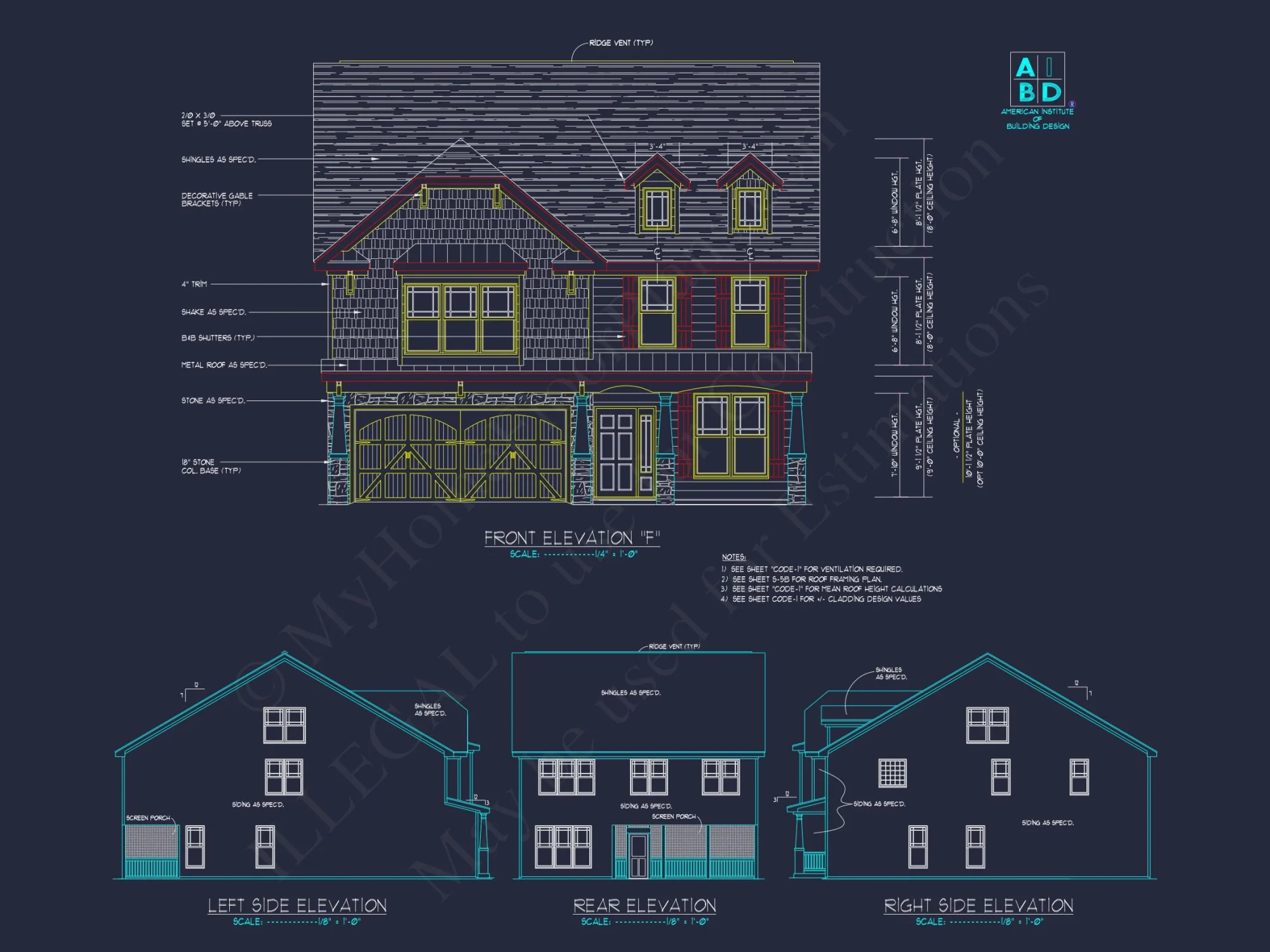 Craftsman house Plan with 4 Bedrooms and 2-Car Garage Designs