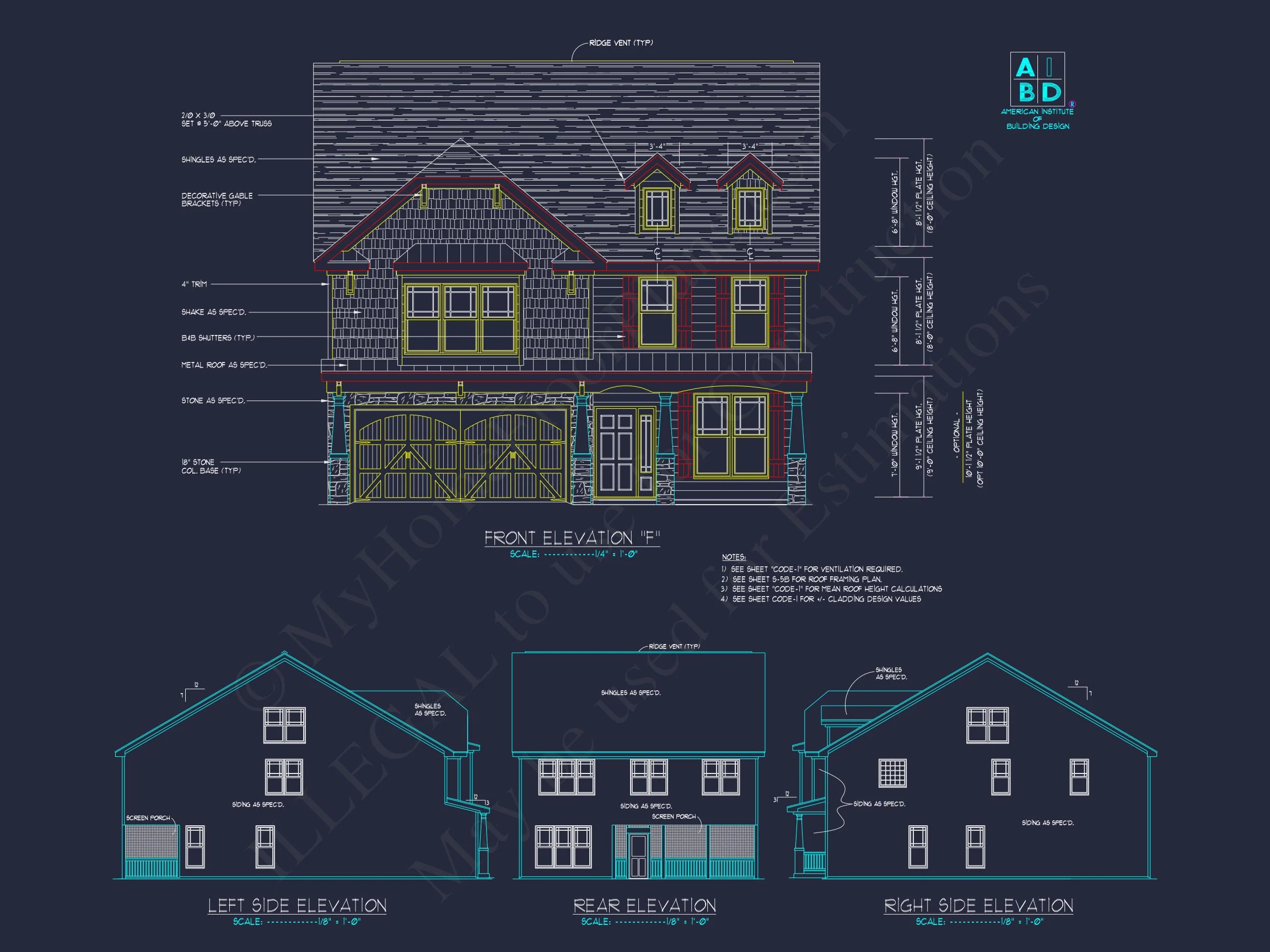 Craftsman house Plan with 4 Bedrooms and 2-Car Garage Designs