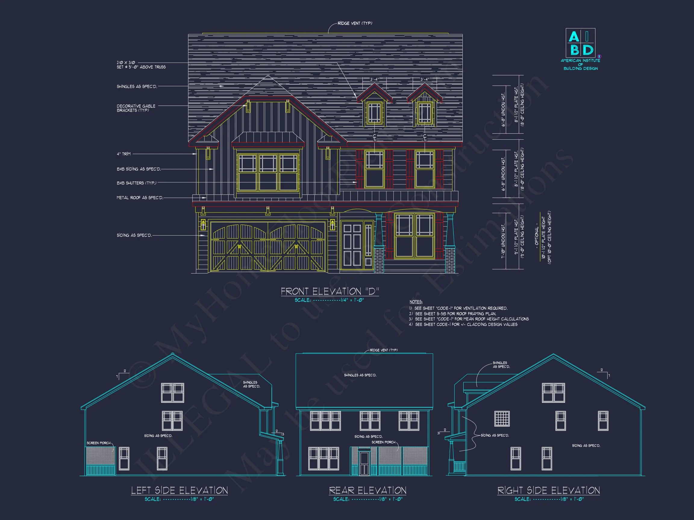 Craftsman house Plan with 4 Bedrooms and 2-Car Garage Designs
