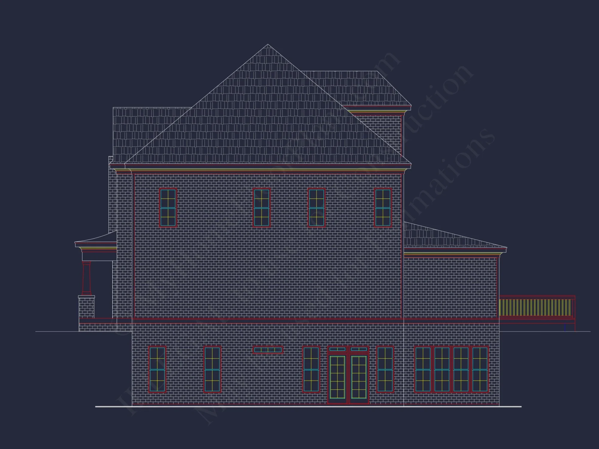 Modern Suburban house Plan with 2 Floors, CAD Designs & More
