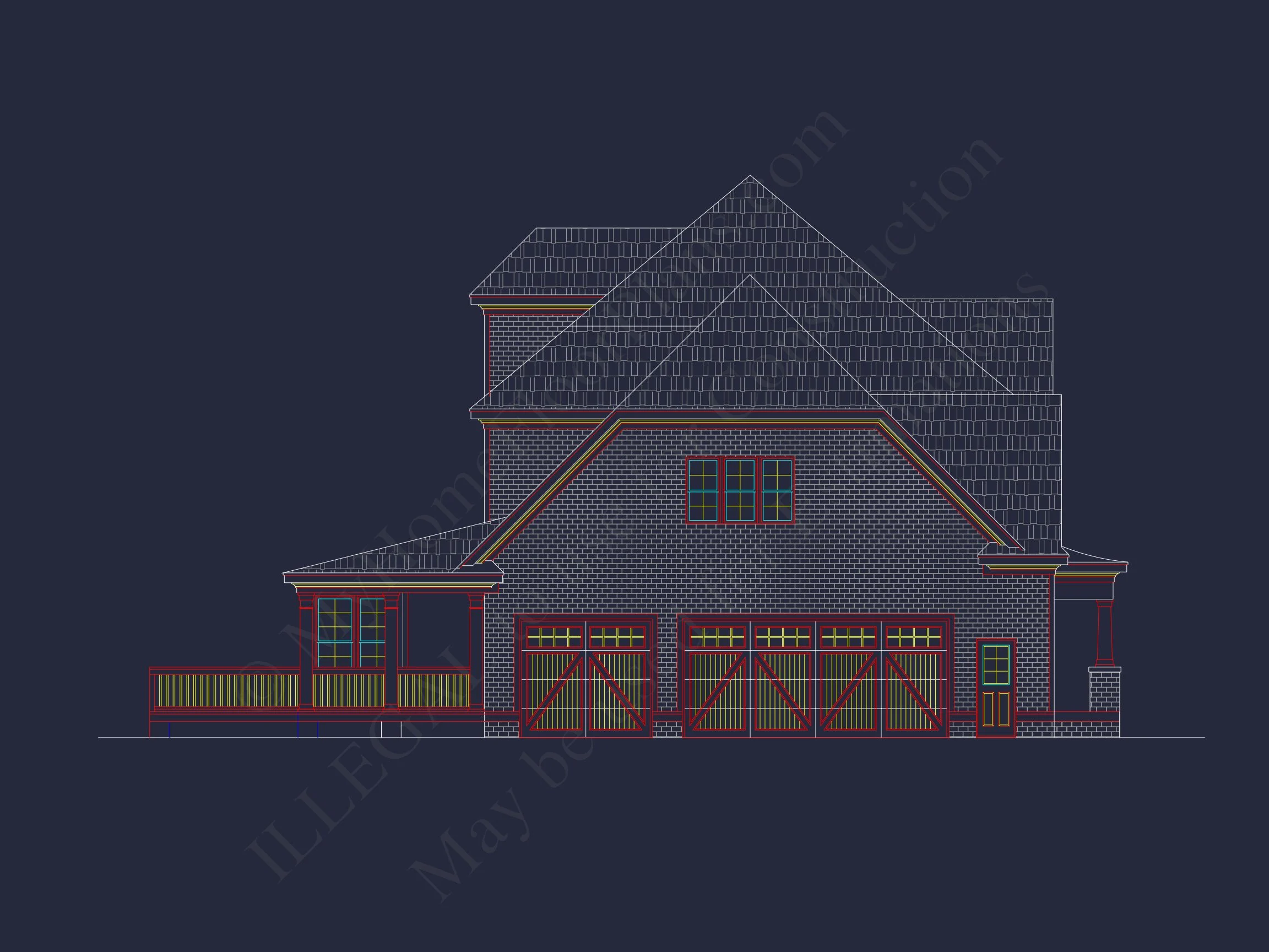 8-1862 HOUSE PLAN -Georgian House Plan - 4-Bed, 3.5-Bath, 3,850 SF 4 Modern Suburban house Plan with 2 Floors, CAD Designs & More