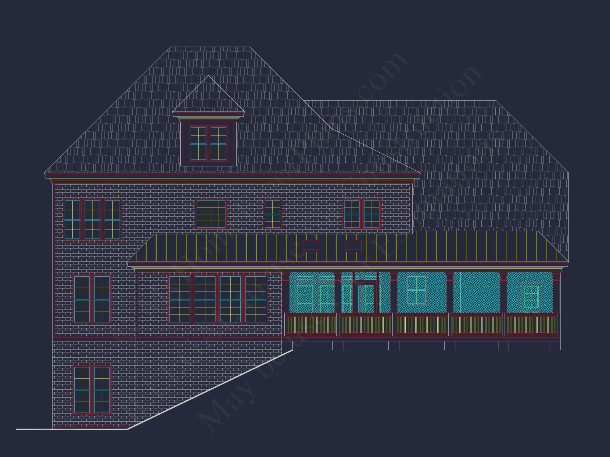 Modern Suburban house Plan with 2 Floors, CAD Designs & More