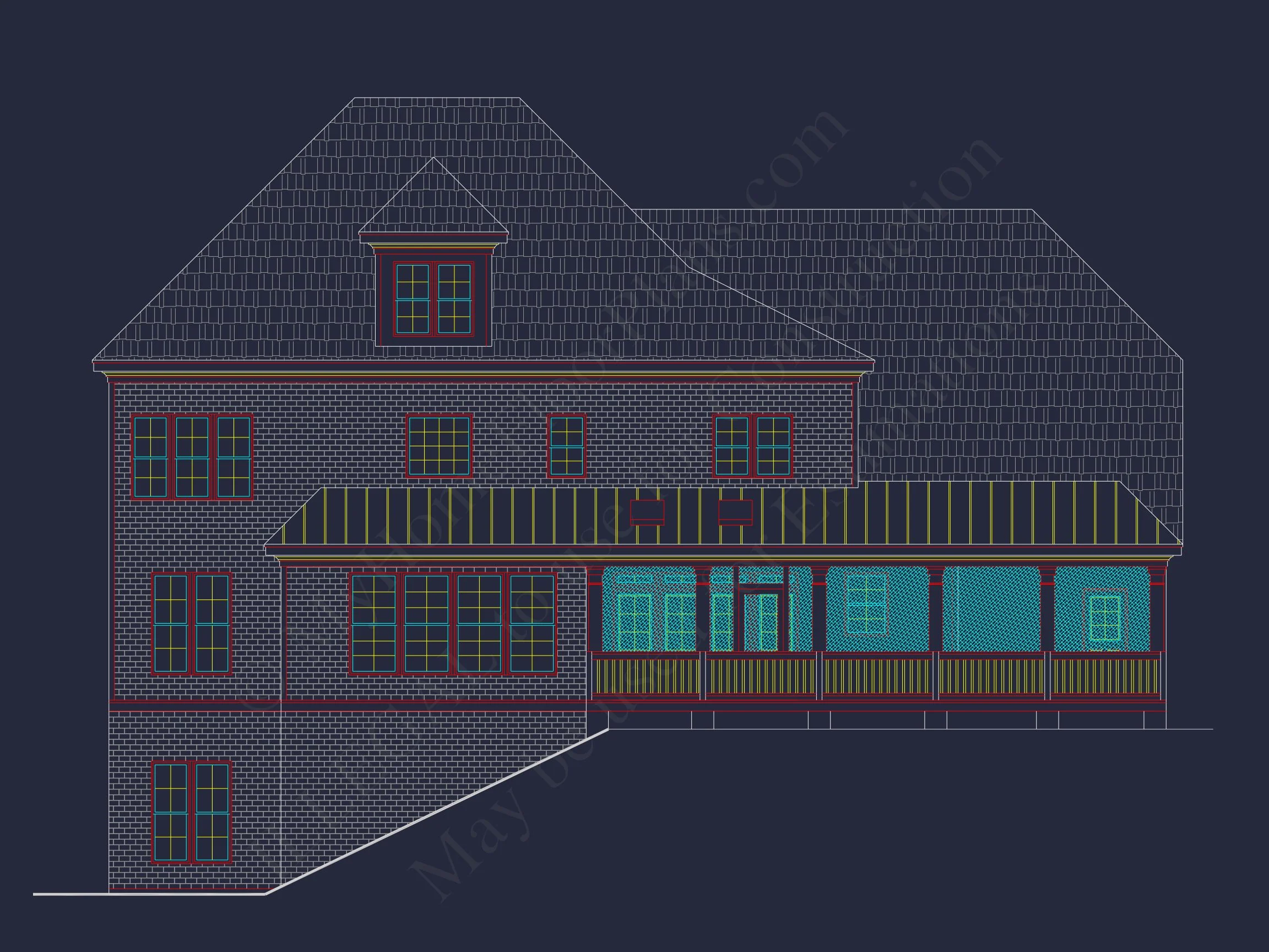 8-1862 HOUSE PLAN -Georgian House Plan - 4-Bed, 3.5-Bath, 3,850 SF 3 Modern Suburban house Plan with 2 Floors, CAD Designs & More
