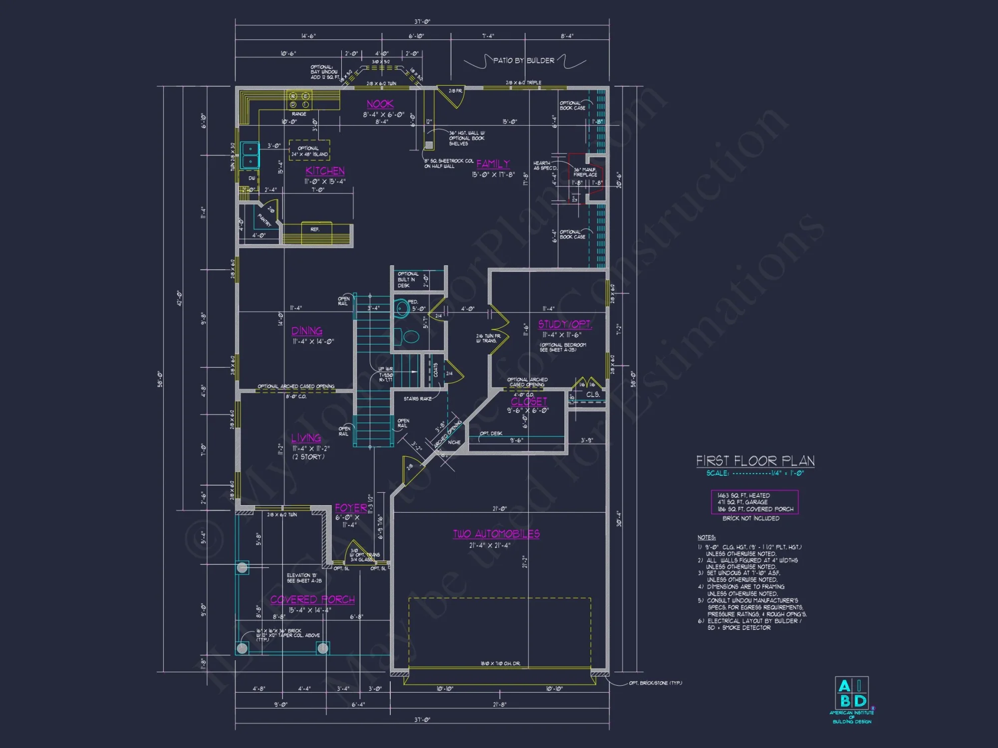 Beautiful 2-Story house Plan with 4 Bedrooms and 2-Car Garage
