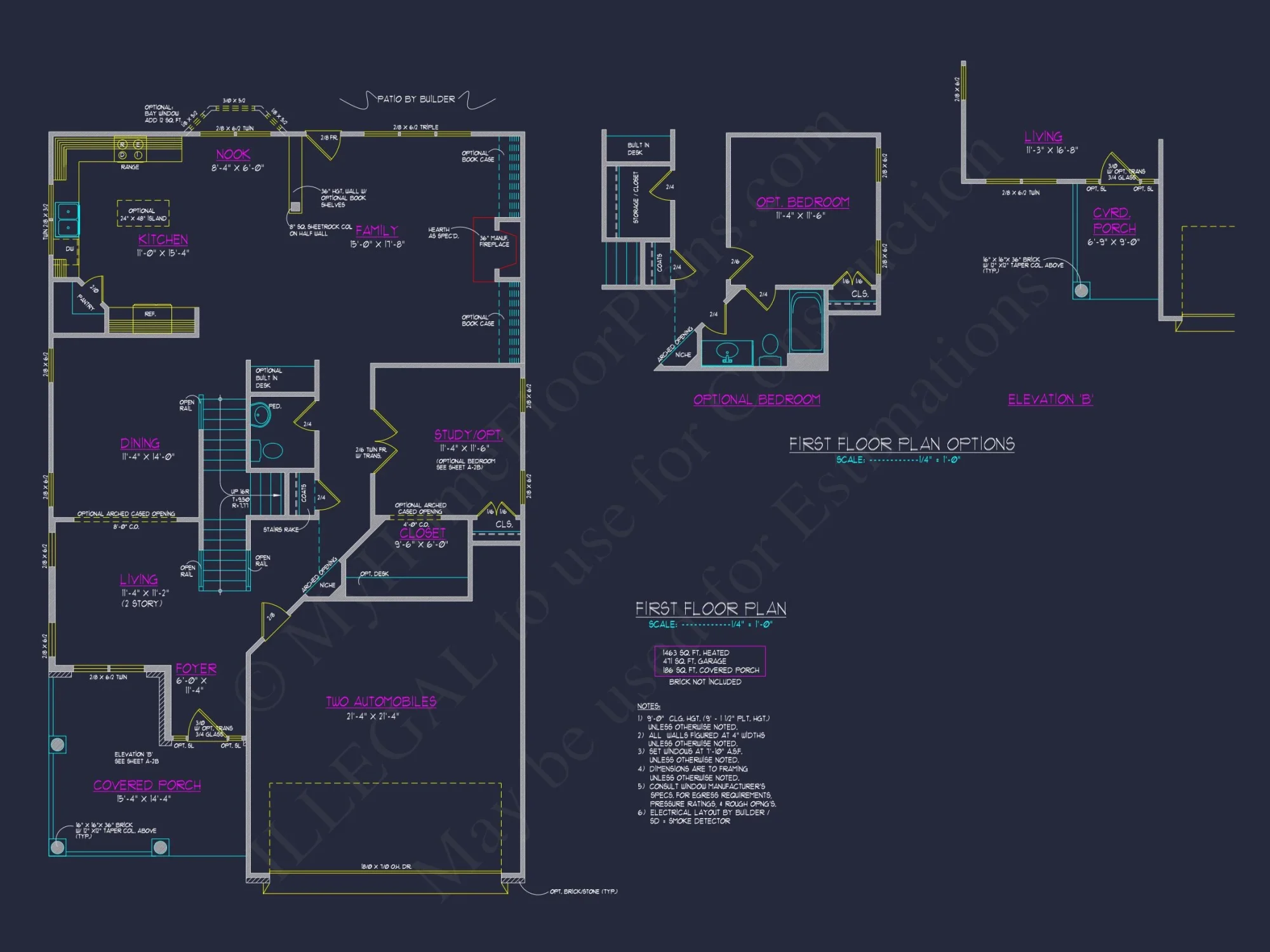 Beautiful 2-Story house Plan with 4 Bedrooms and 2-Car Garage