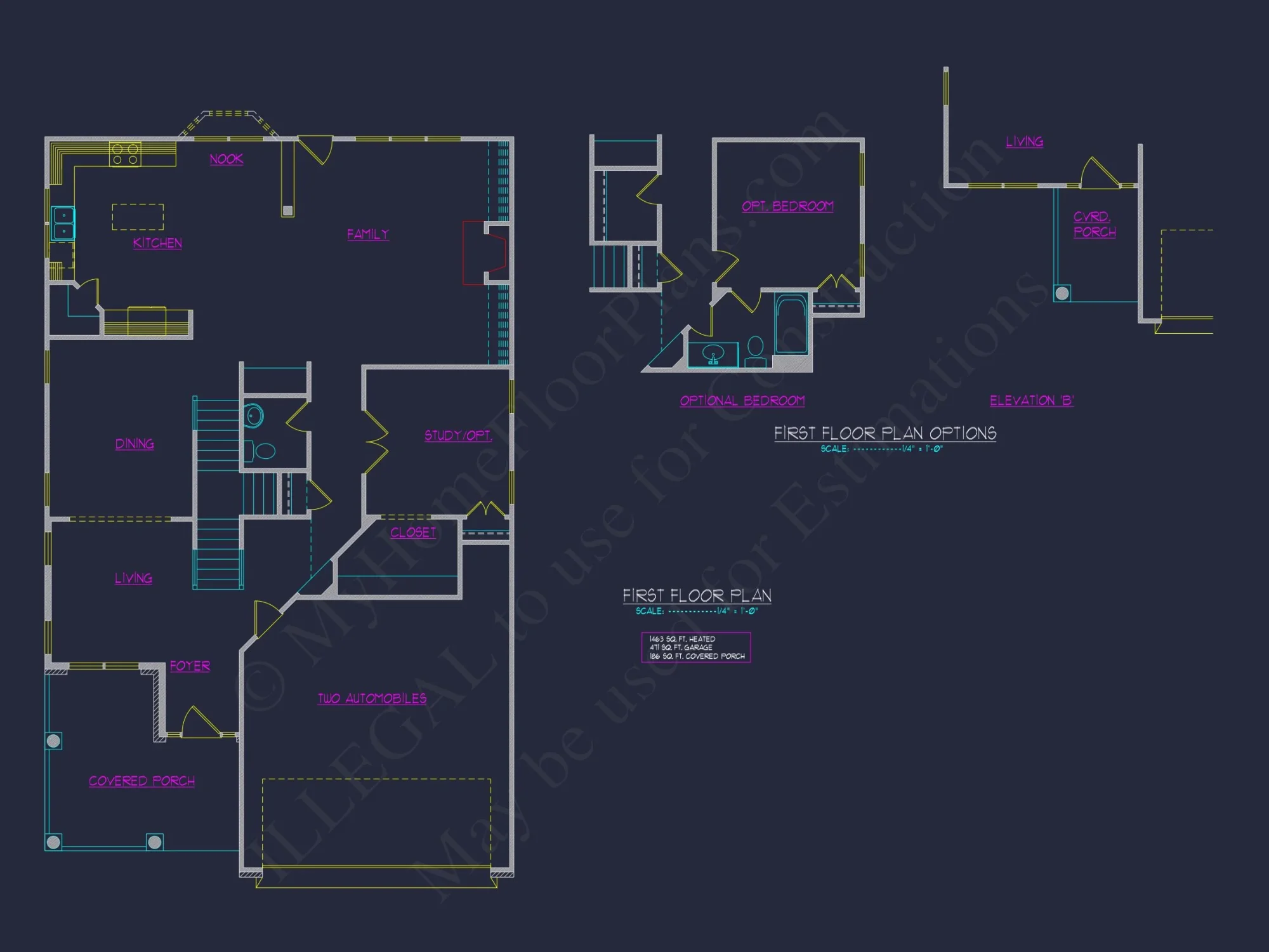 Beautiful 2-Story house Plan with 4 Bedrooms and 2-Car Garage