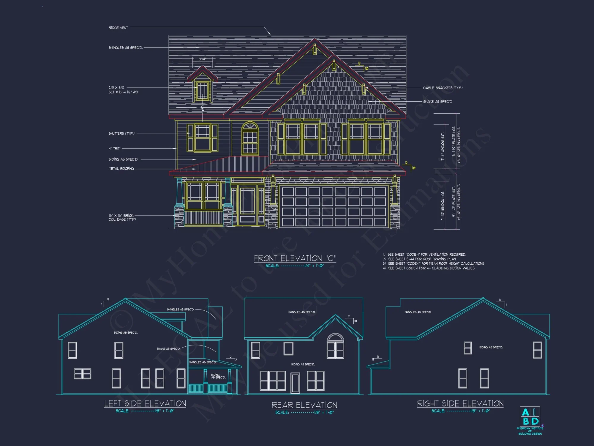 Beautiful 2-Story house Plan with 4 Bedrooms and 2-Car Garage