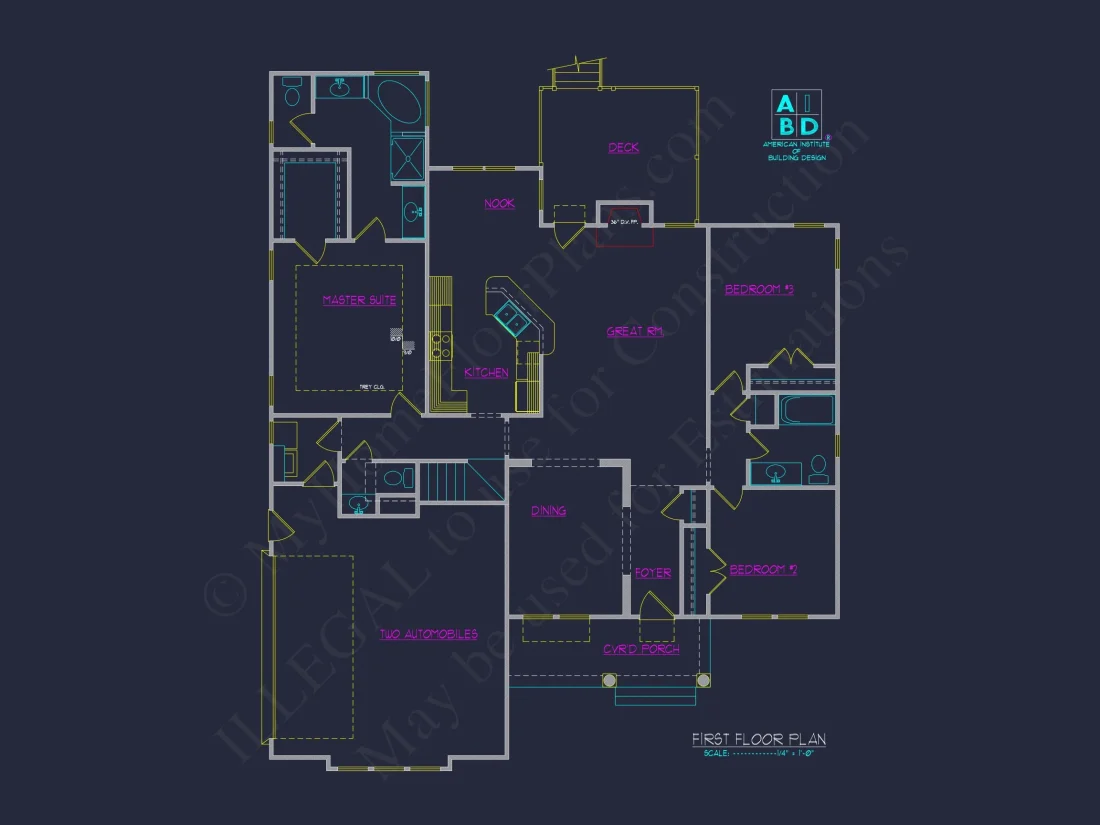 Beautiful CAD house Floor Plan: 2-Story 3-Bedroom Design