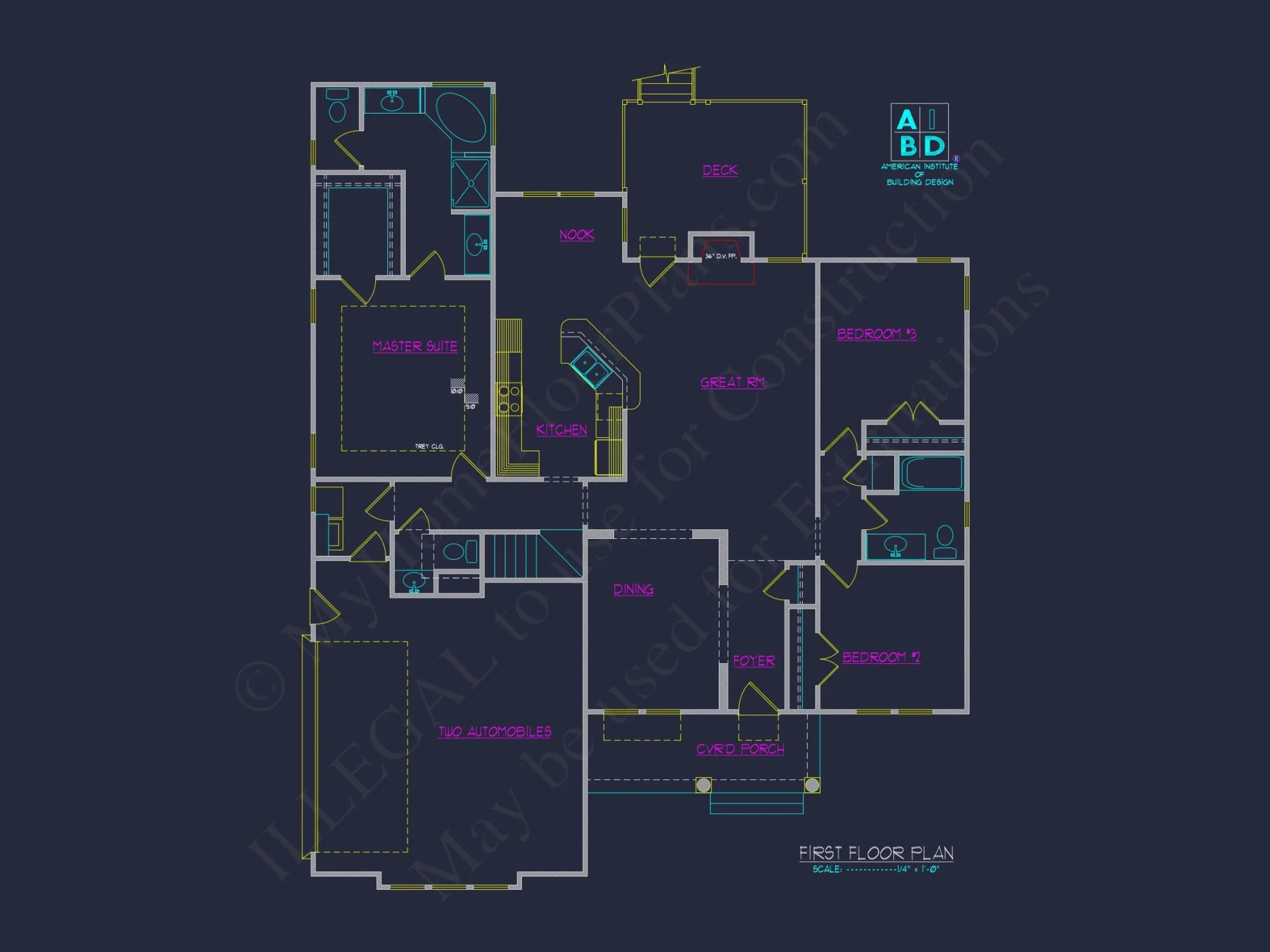 Beautiful CAD house Floor Plan: 2-Story 3-Bedroom Design