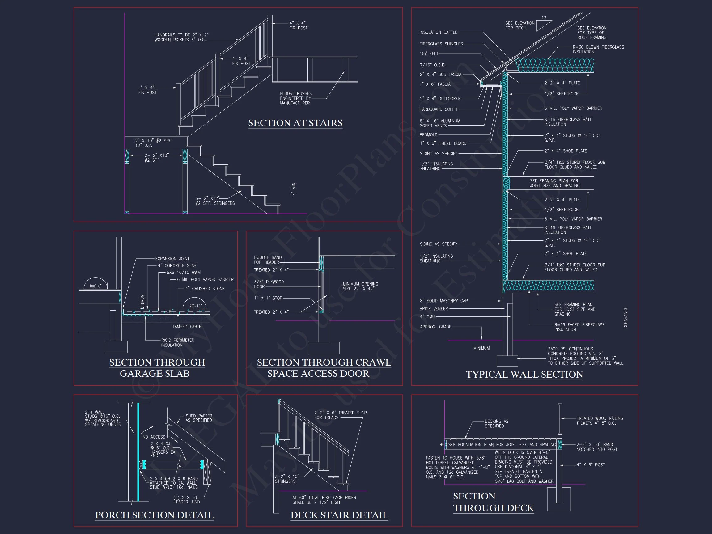 Charming 2-Story house Plan - CAD Blueprint with 3 Bedrooms
