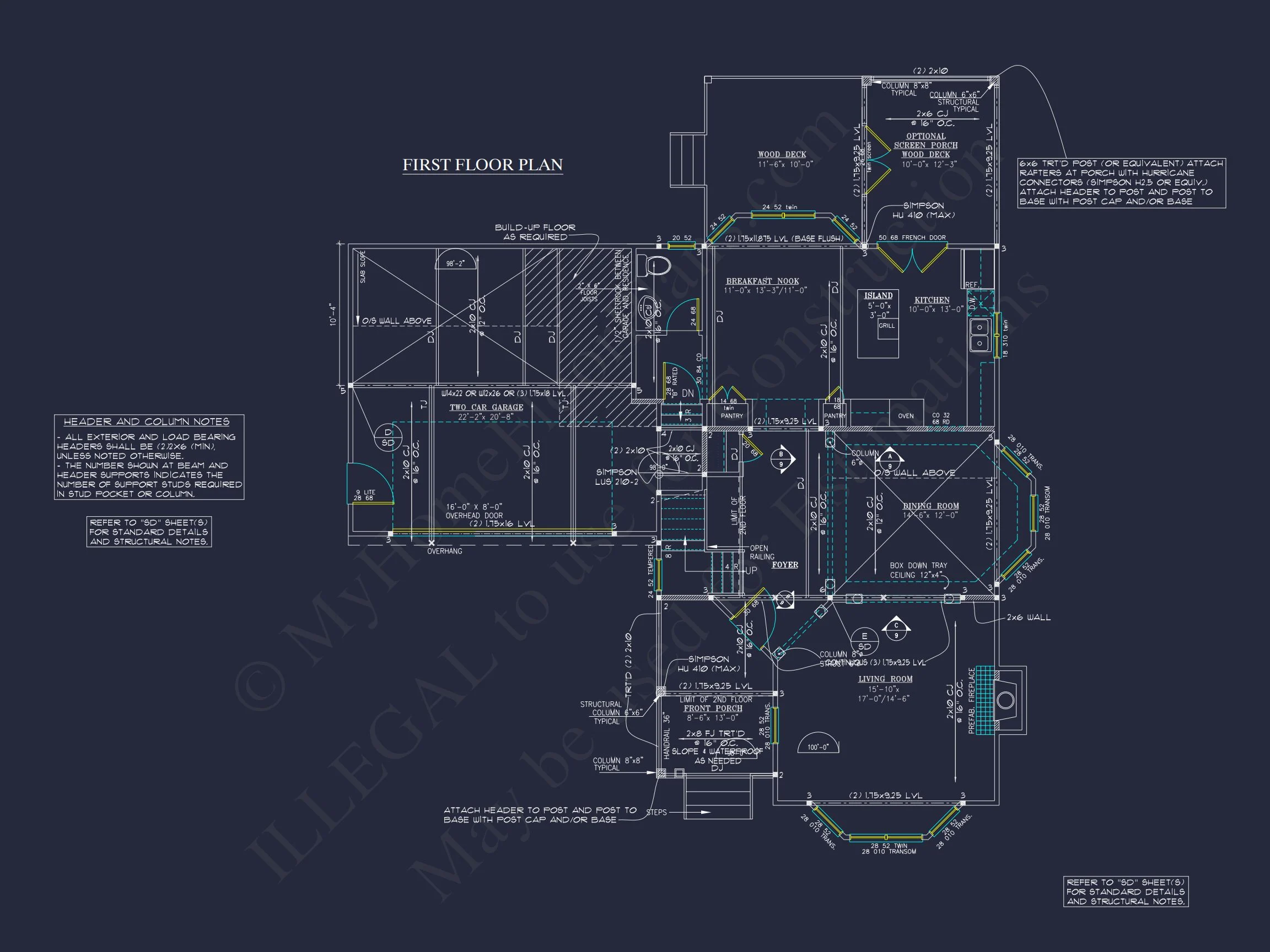 Charming 2-Story house Plan - CAD Blueprint with 3 Bedrooms