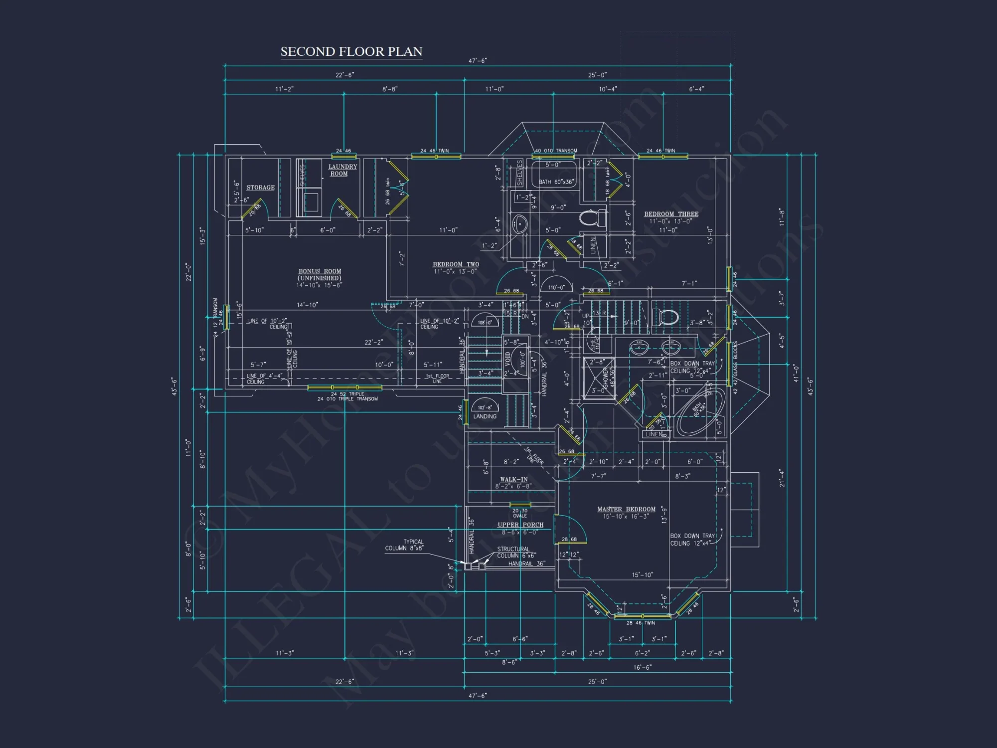 Charming 2-Story house Plan - CAD Blueprint with 3 Bedrooms