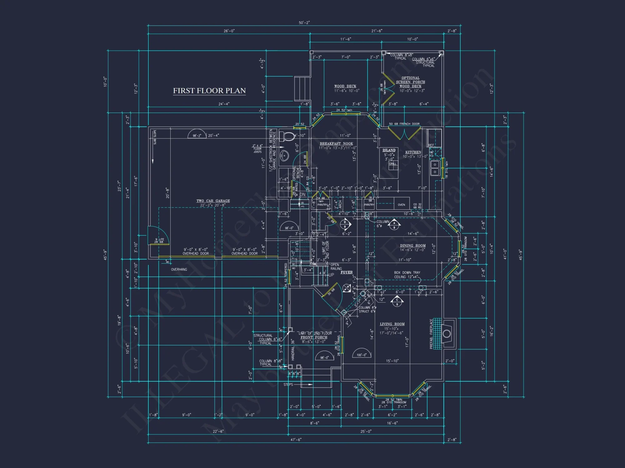 Charming 2-Story house Plan - CAD Blueprint with 3 Bedrooms