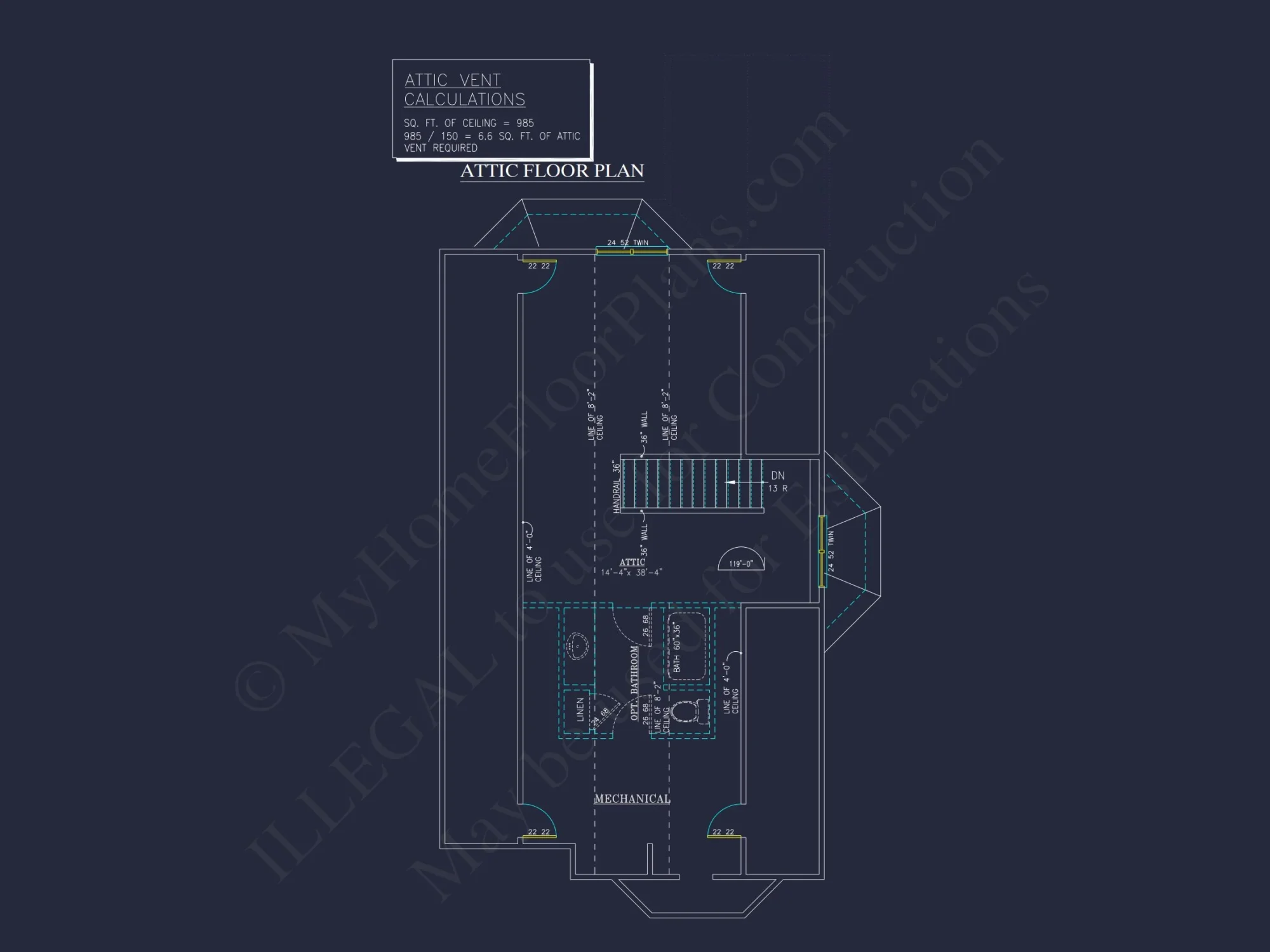 Charming 2-Story house Plan - CAD Blueprint with 3 Bedrooms