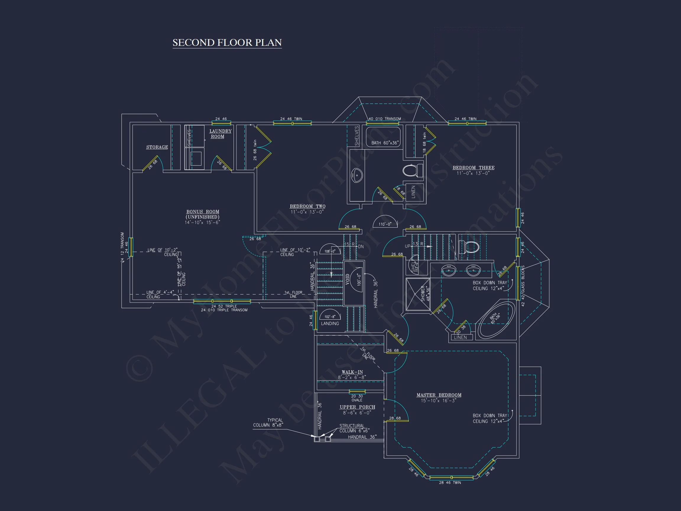 Charming 2-Story house Plan - CAD Blueprint with 3 Bedrooms