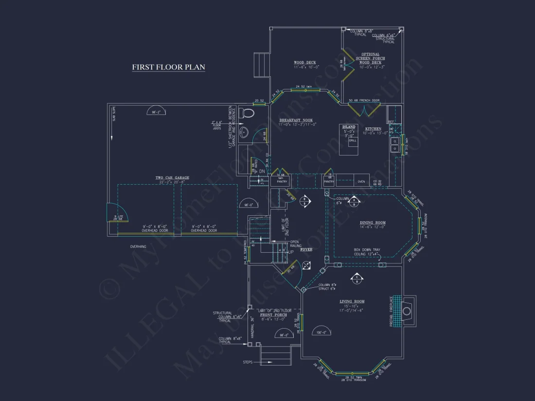 Charming 2-Story house Plan - CAD Blueprint with 3 Bedrooms