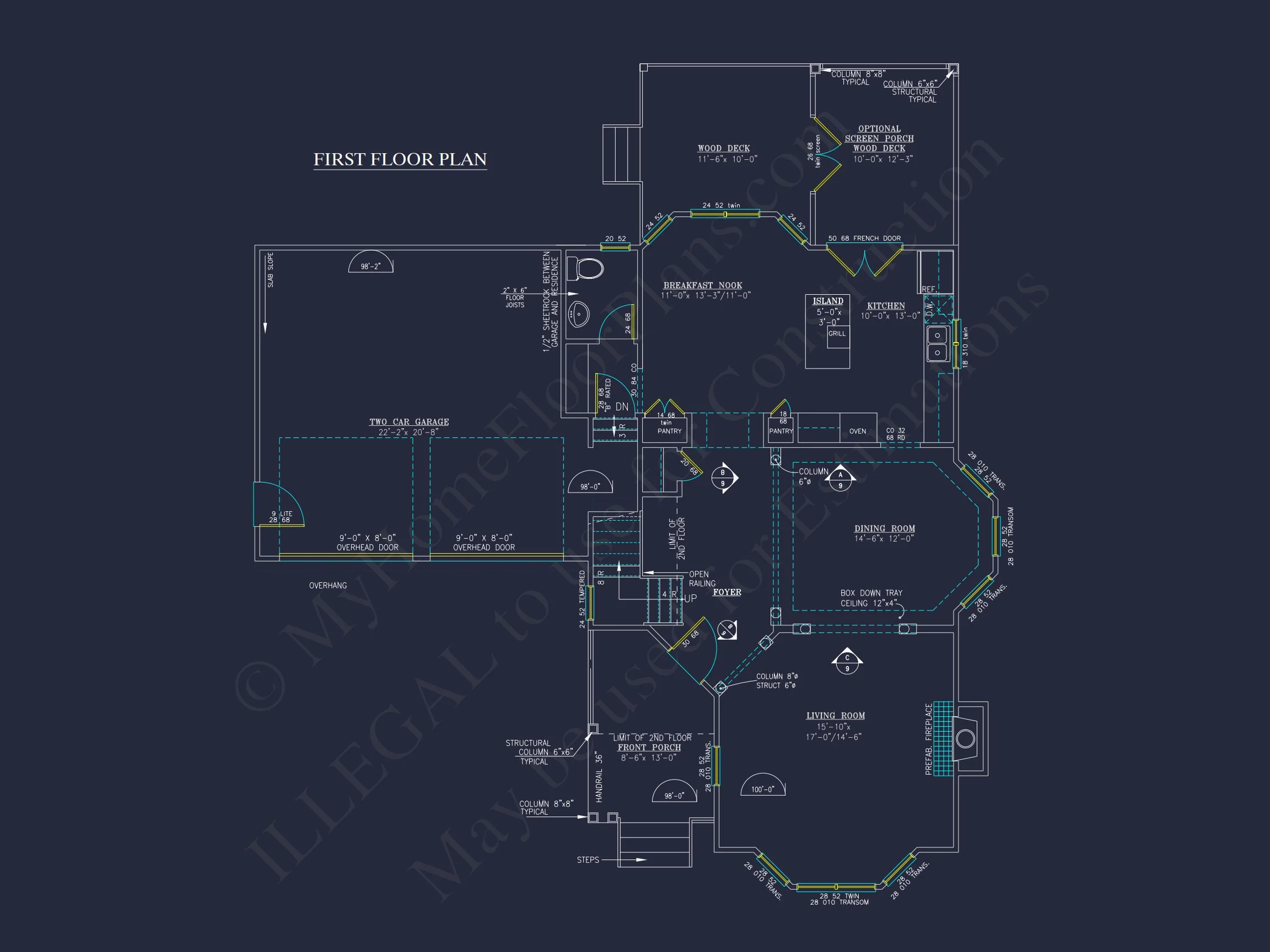 Charming 2-Story house Plan - CAD Blueprint with 3 Bedrooms