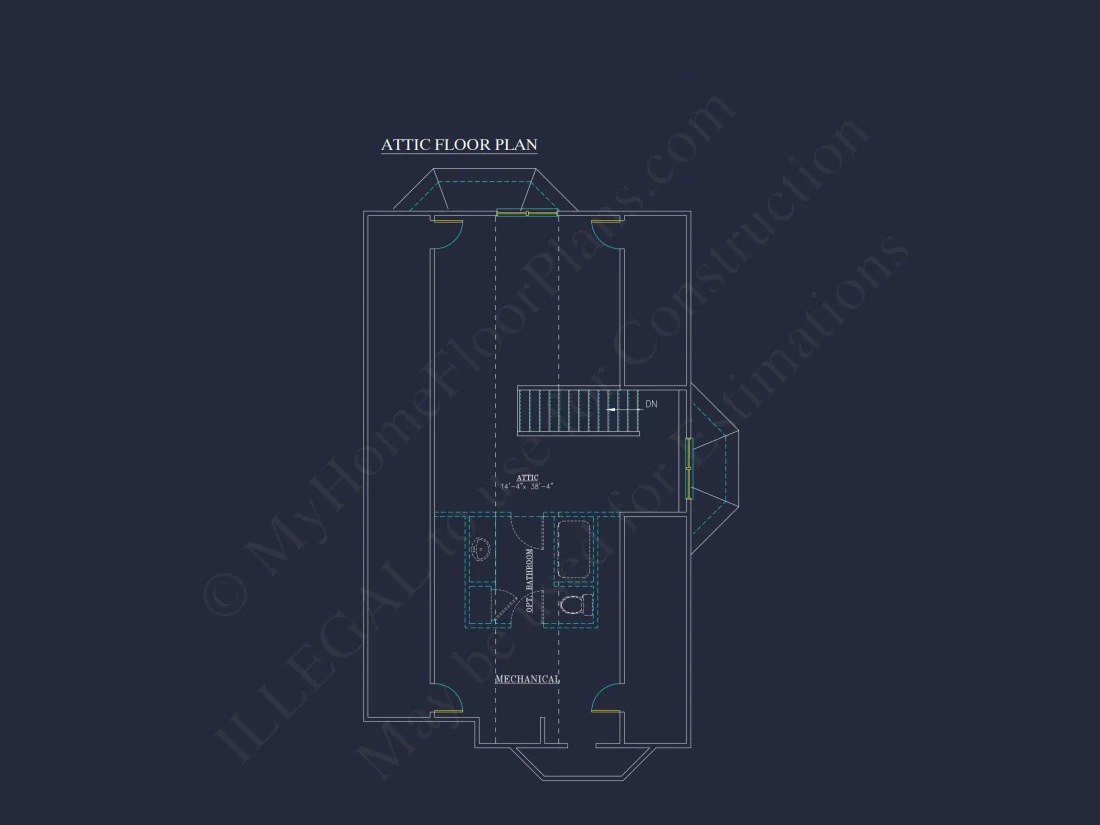 Charming 2-Story house Plan - CAD Blueprint with 3 Bedrooms